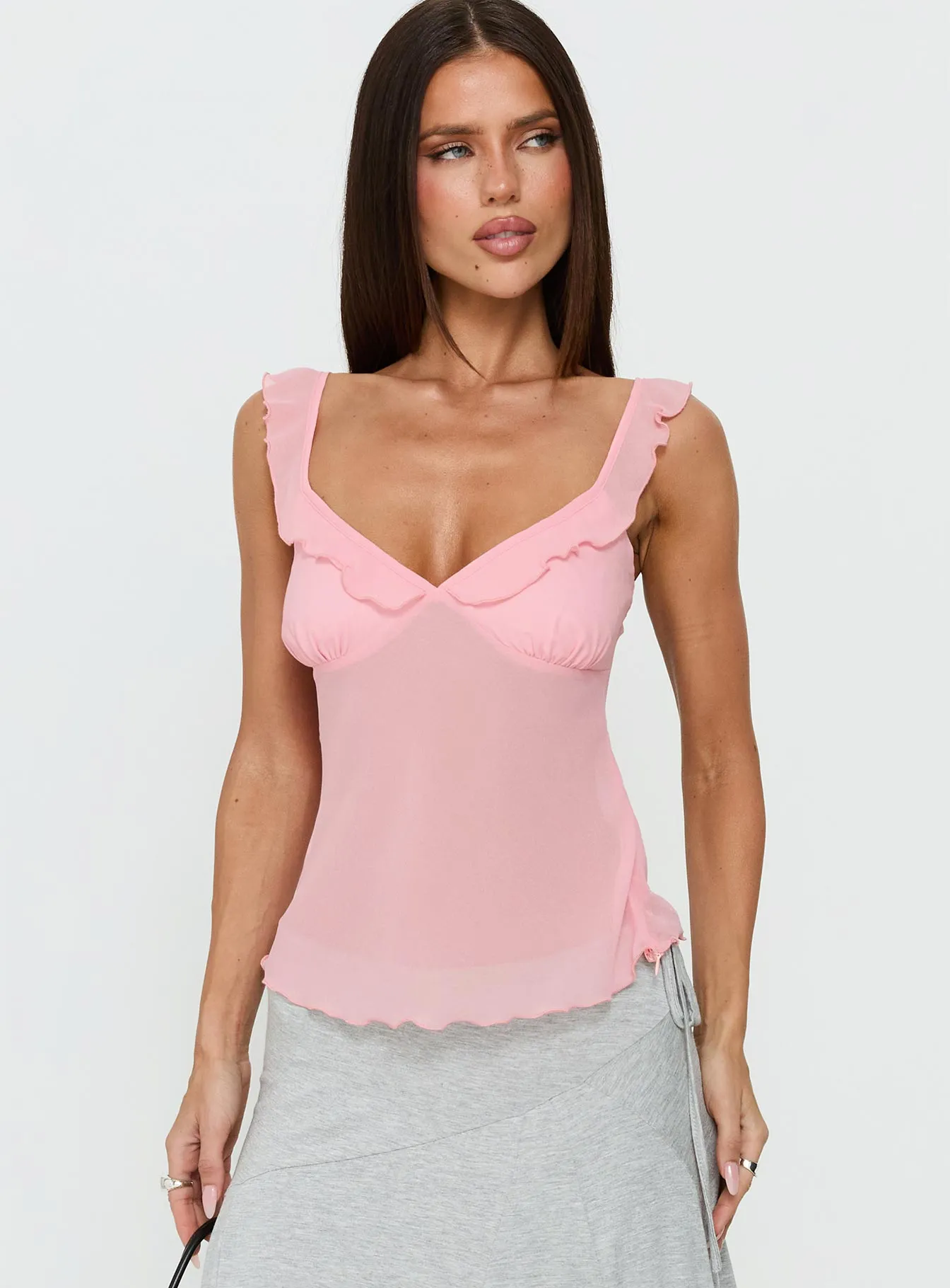 Zayliah Frill Detail Top Pink sold by Princess Polly product image thumbnail 2