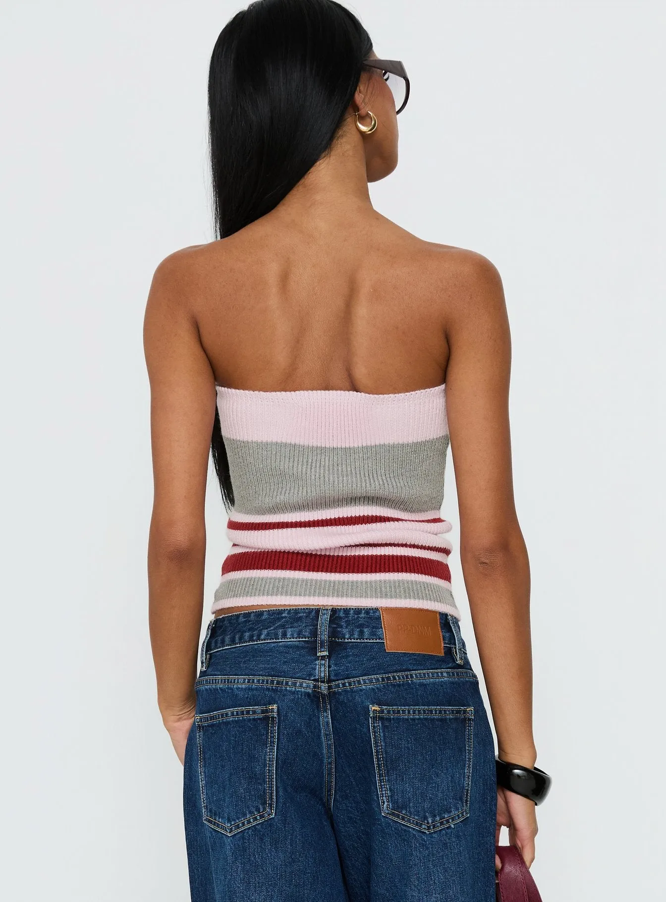 In The Mirror Strapless Top Pink Stripe sold by Princess Polly product image thumbnail 5