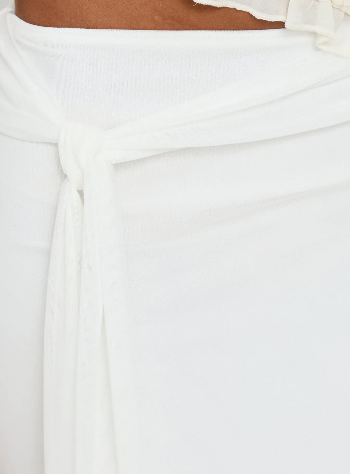 Caviar Tie Maxi Skirt White sold by Princess Polly product image thumbnail 5