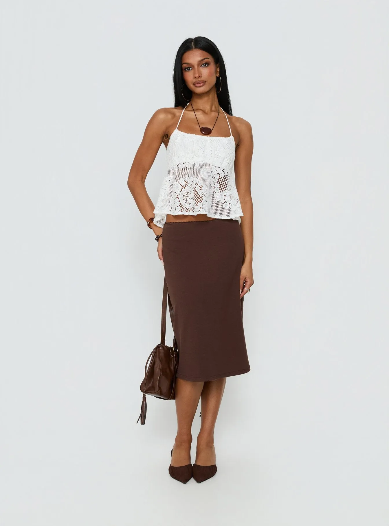 Solenne Sheer Crochet Lace Top White sold by Princess Polly product image thumbnail 4