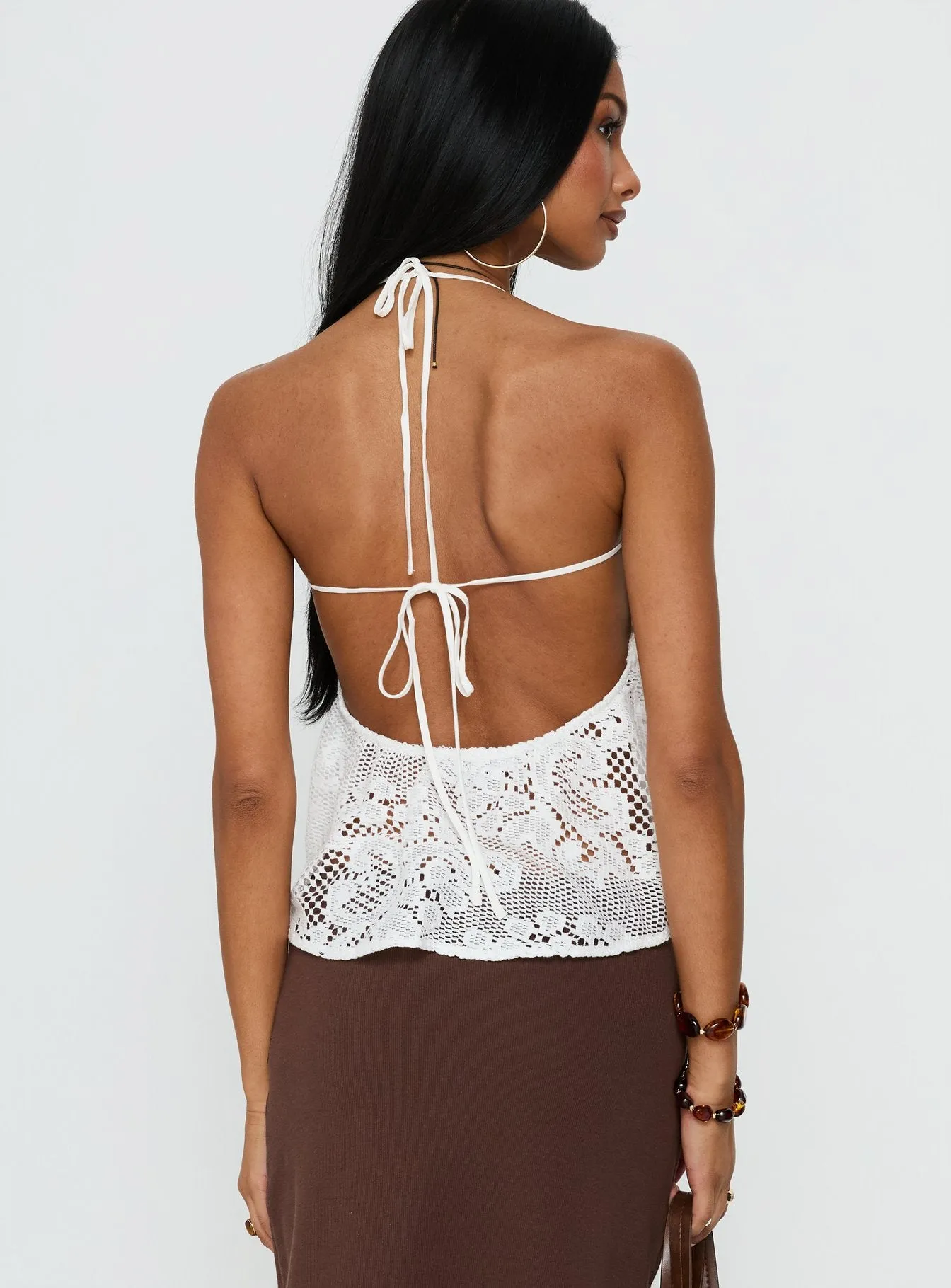 Solenne Sheer Crochet Lace Top White sold by Princess Polly product image thumbnail 2