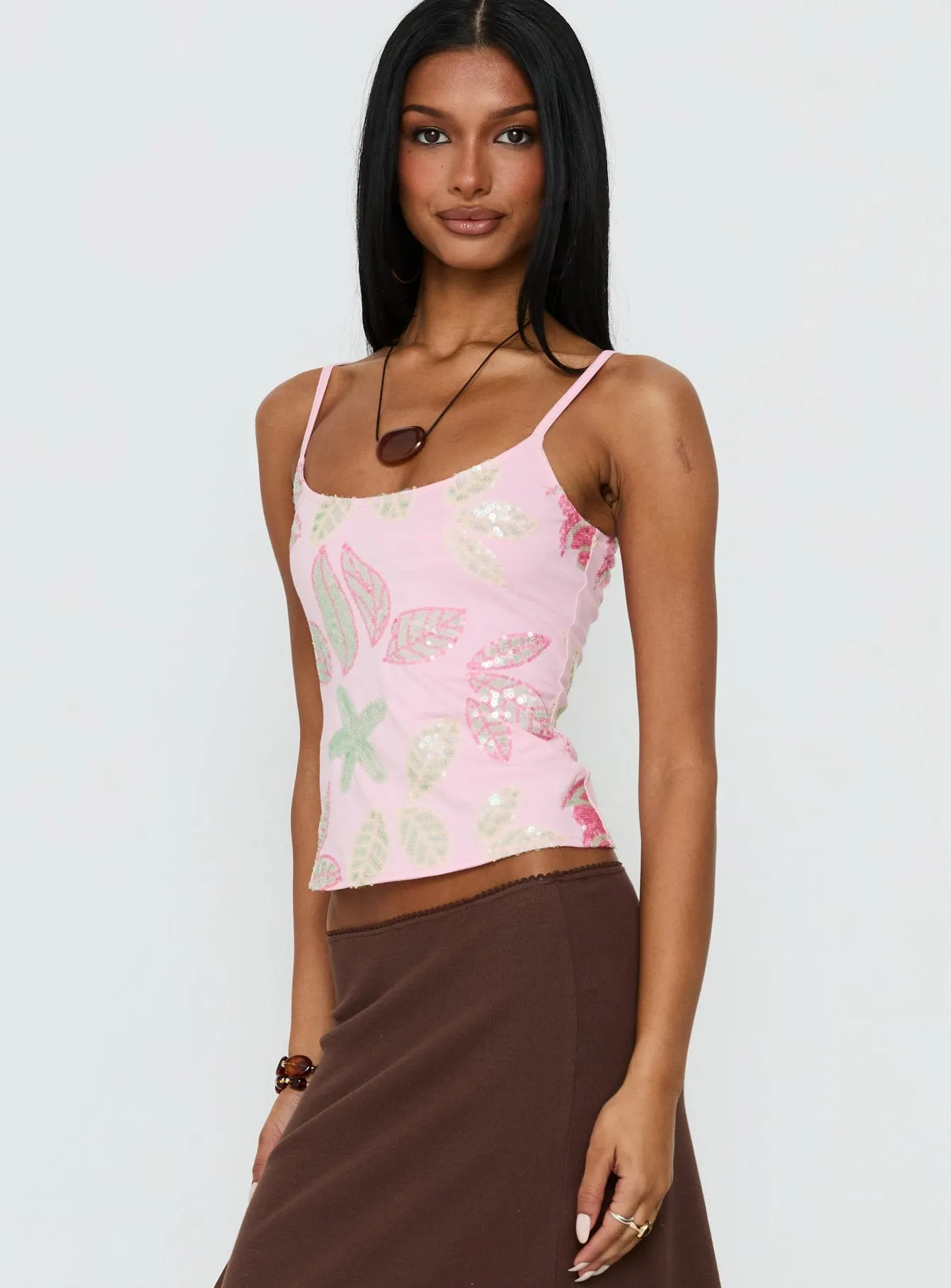 Lunavia Sequin Cami Top Pink sold by Princess Polly product image thumbnail 4