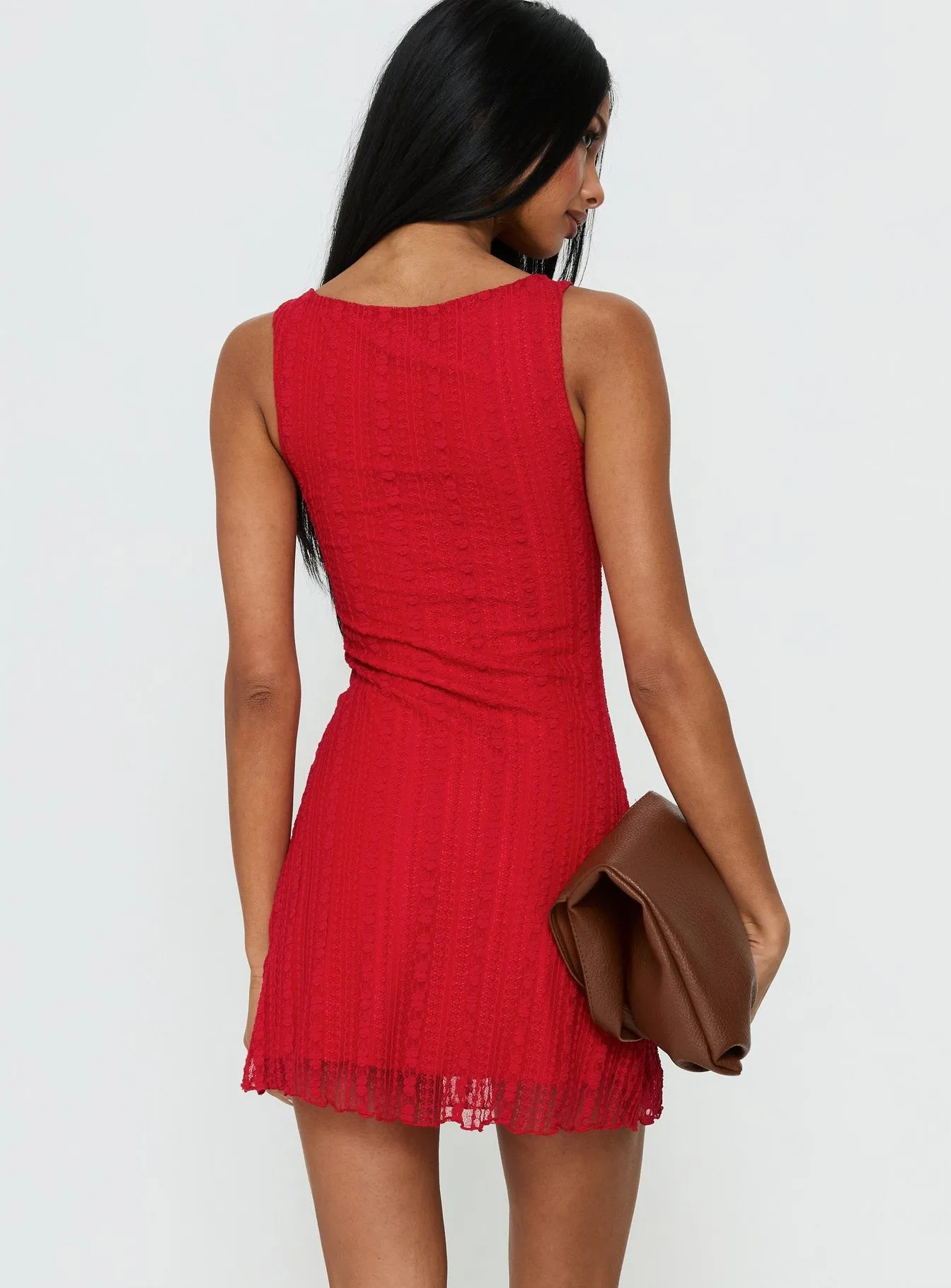 Miamora Lace Mini Dress Red sold by Princess Polly product image thumbnail 4
