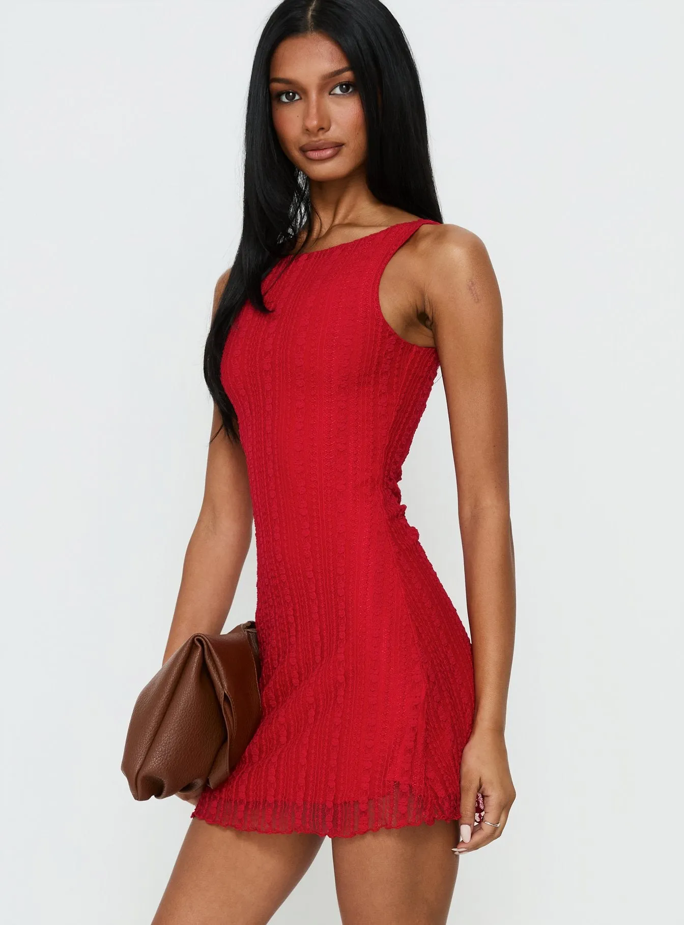 Miamora Lace Mini Dress Red sold by Princess Polly product image thumbnail 3