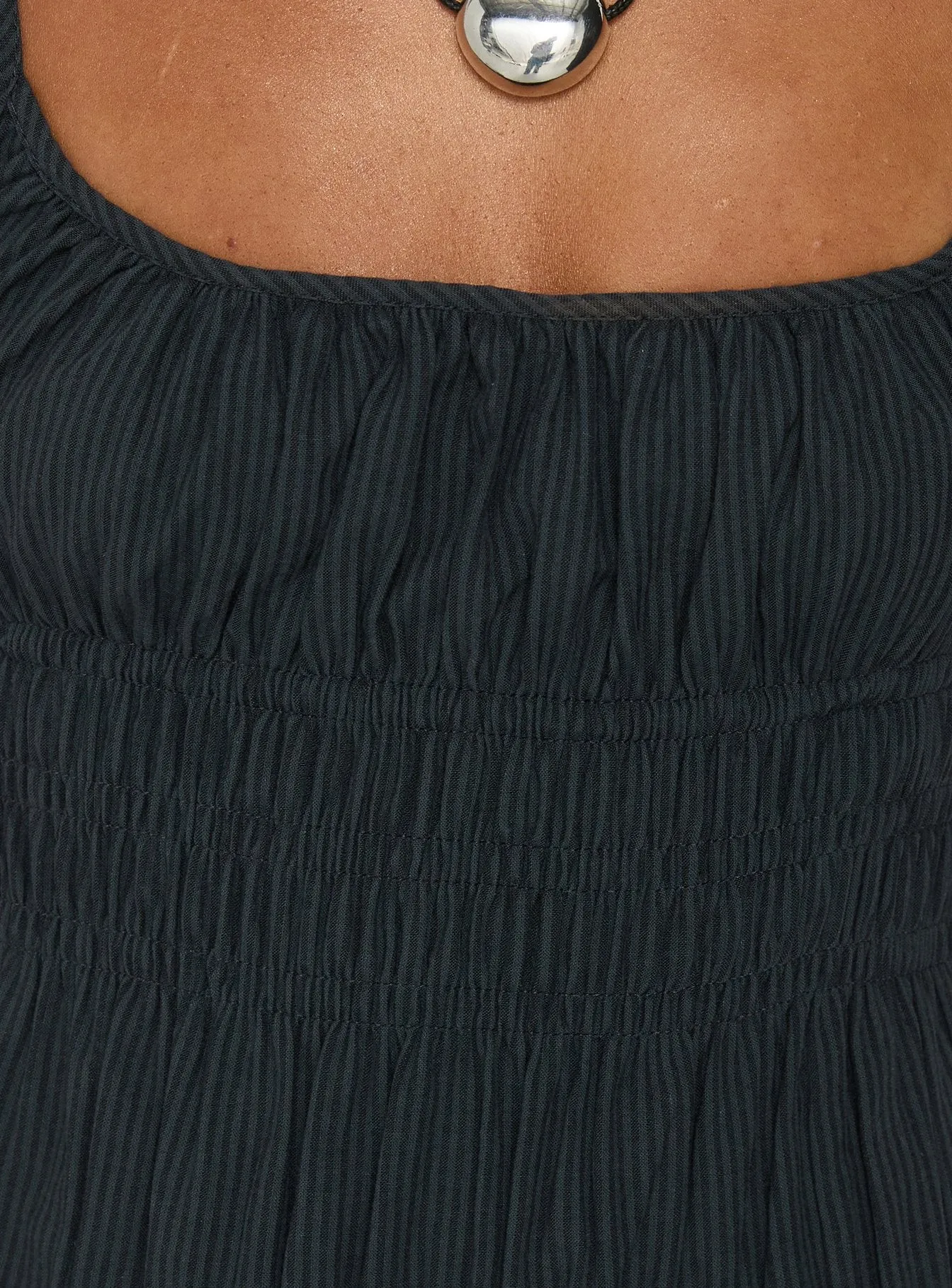 Magnolie Shirred Maxi Dress Charcoal sold by Princess Polly product image thumbnail 5