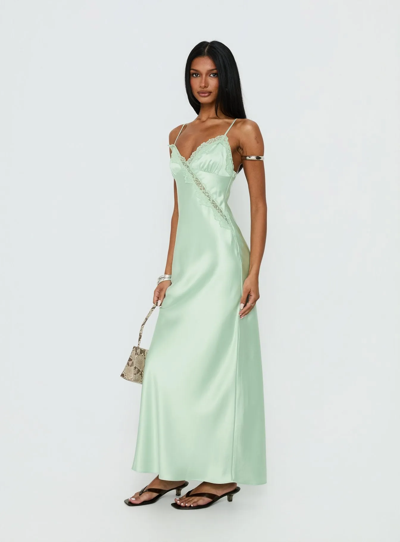 Madelene Lace V Neck Maxi Dress Jelly Mint sold by Princess Polly product image thumbnail 3