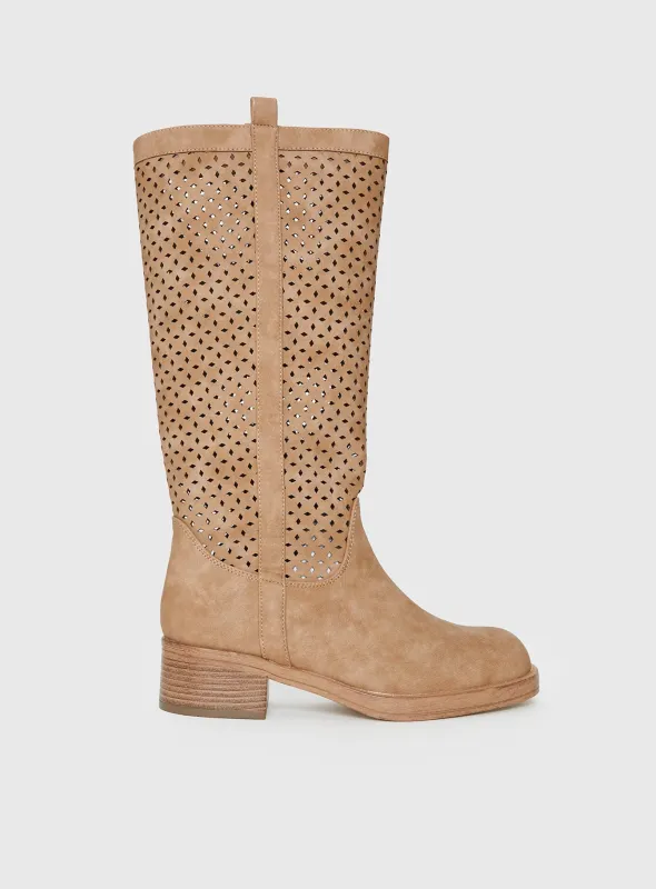 Therapy Festival Knee High Boots Natural made by therapy