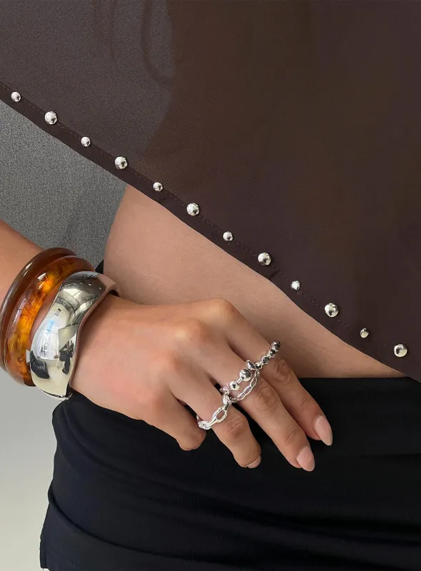 Cosmic Crush Ring Pack Silver made by Princess Polly