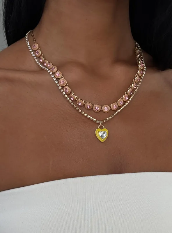 Cosetta Necklace Pack Gold / Pink made by Princess Polly