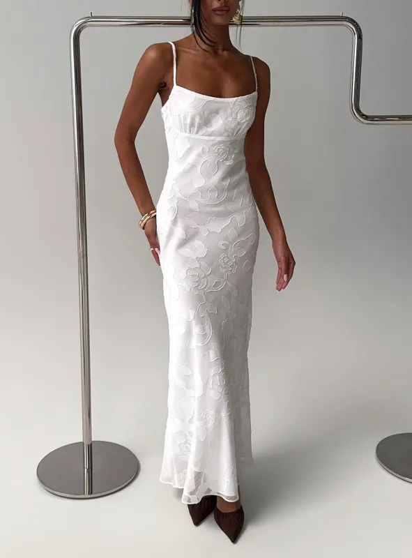 Avienna Maxi Dress White Burnout made by Princess Polly
