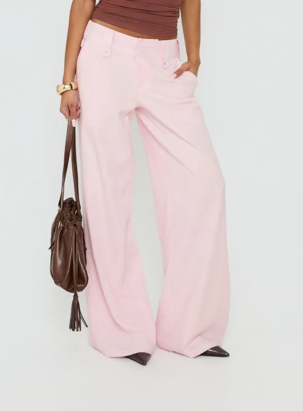 Pedra Wide Leg Pant Pink made by Princess Polly