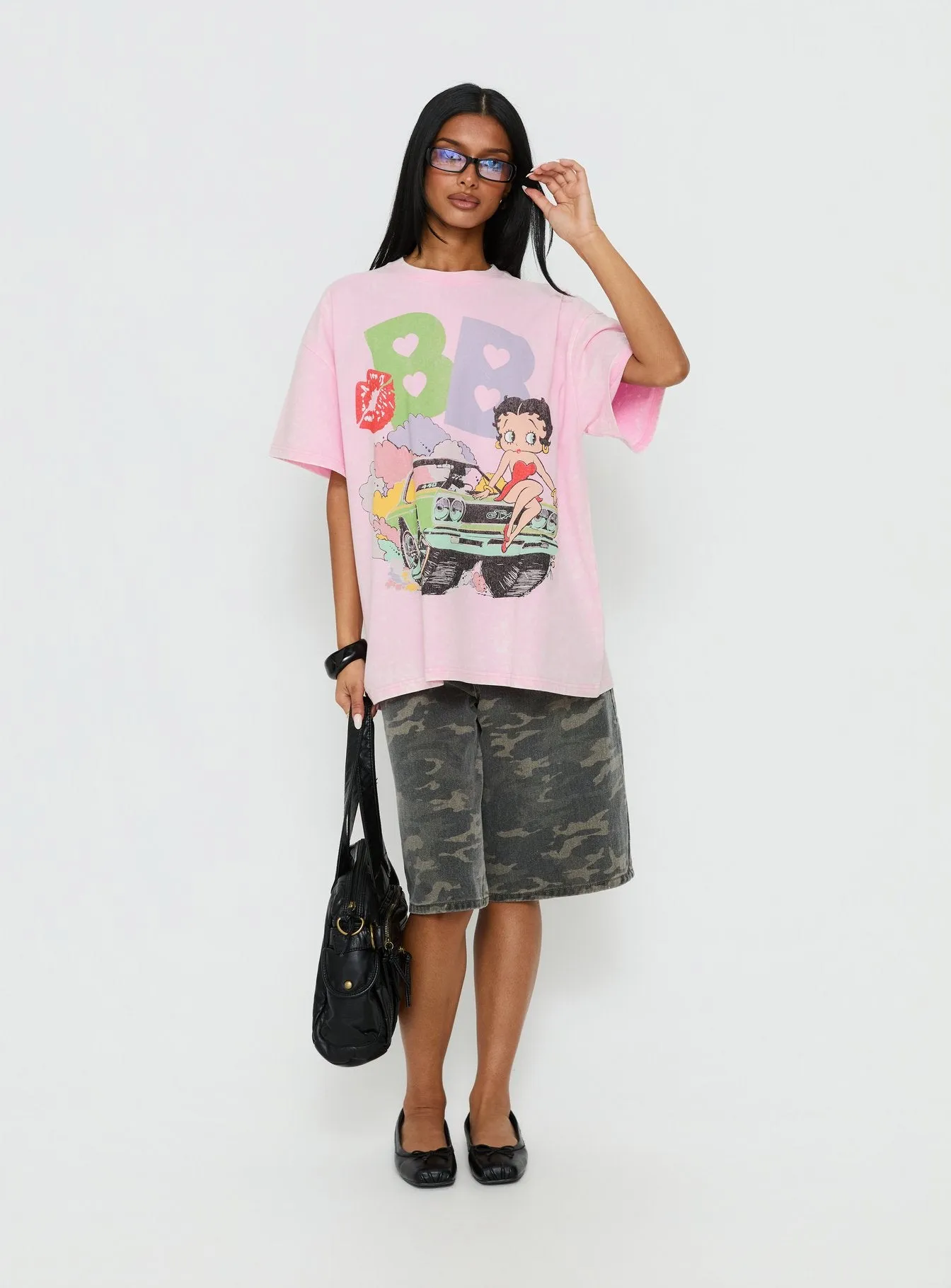 Betty Boop Speedracer Oversized Graphic Tee Washed Pink sold by Princess Polly product image thumbnail 2