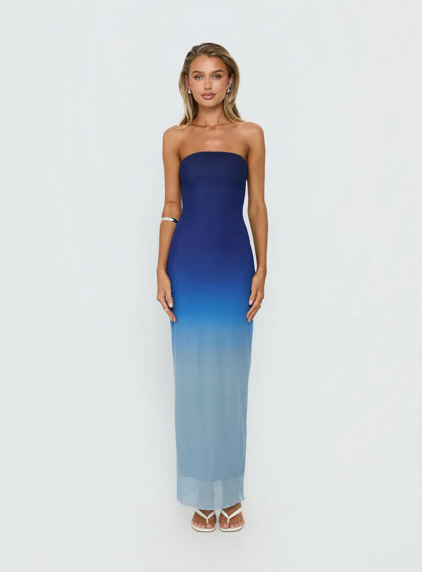 Stolen Love Strapless Maxi Dress Blue Ombre sold by Princess Polly product image thumbnail 5