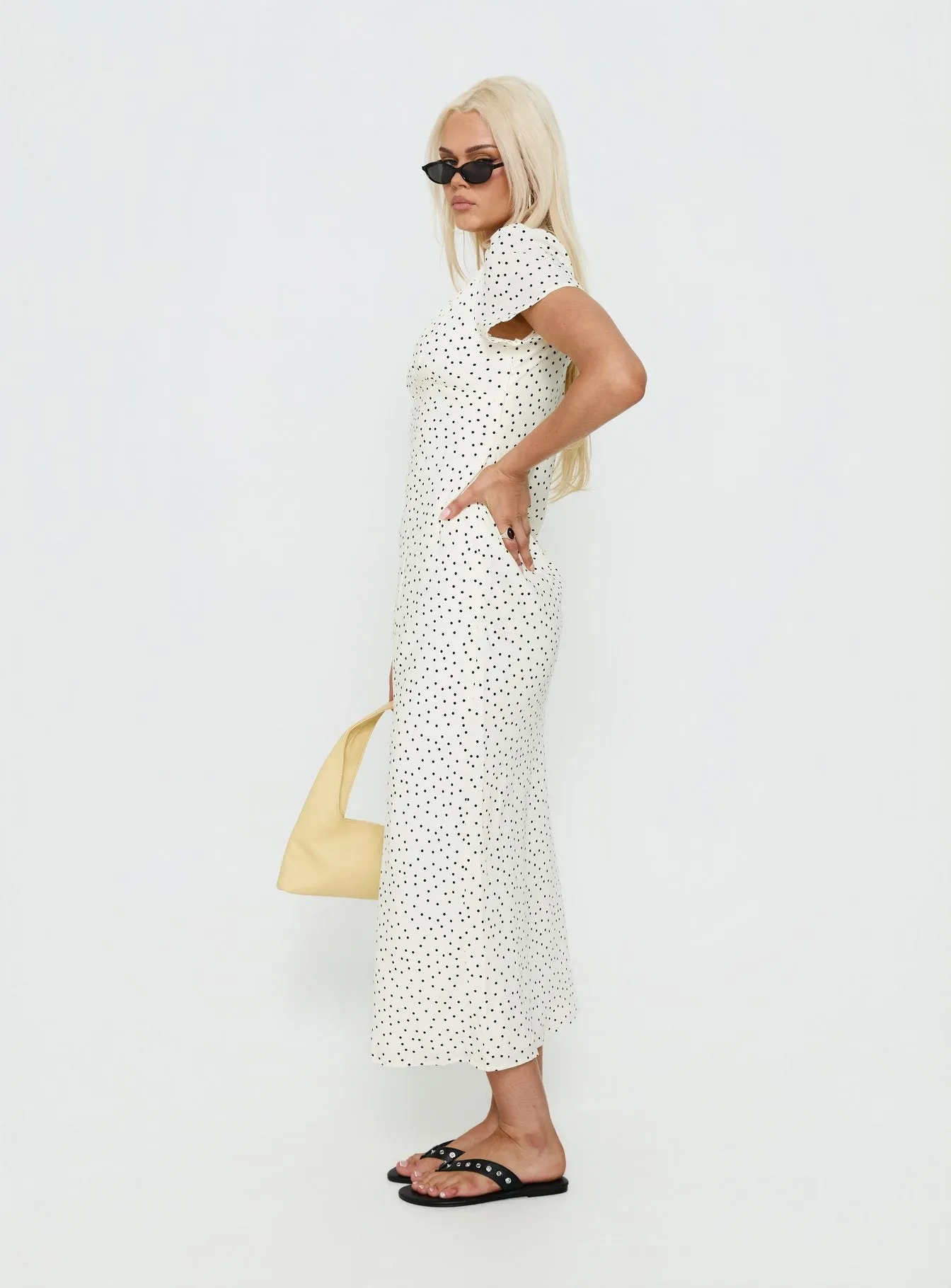 Mareiko V Neck Maxi Dress Cream Polka Dot sold by Princess Polly product image thumbnail 4