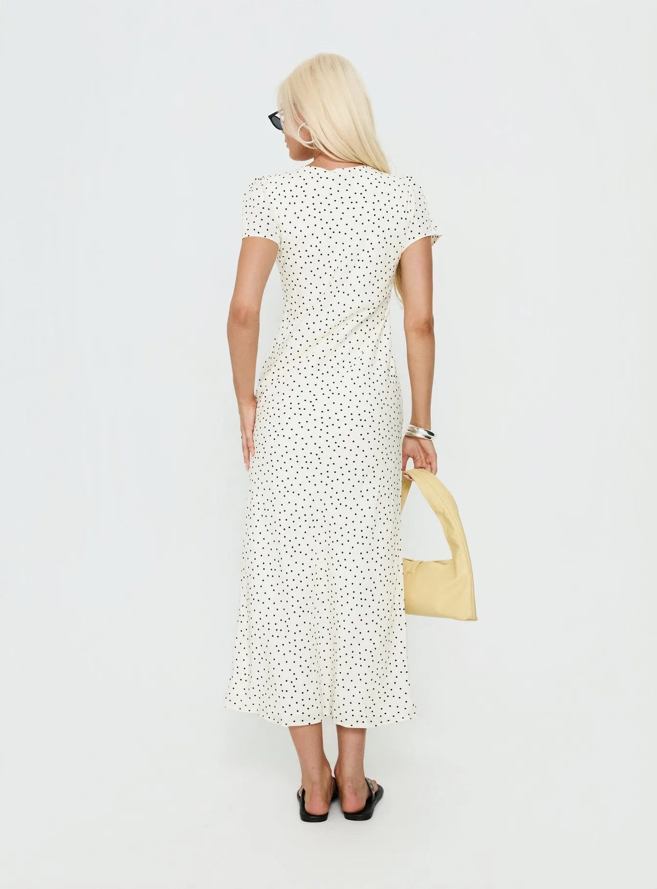 Mareiko V Neck Maxi Dress Cream Polka Dot sold by Princess Polly product image thumbnail 5