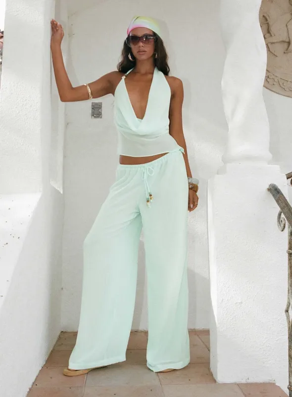 Distinction Chiffon Pants Aqua made by Princess Polly
