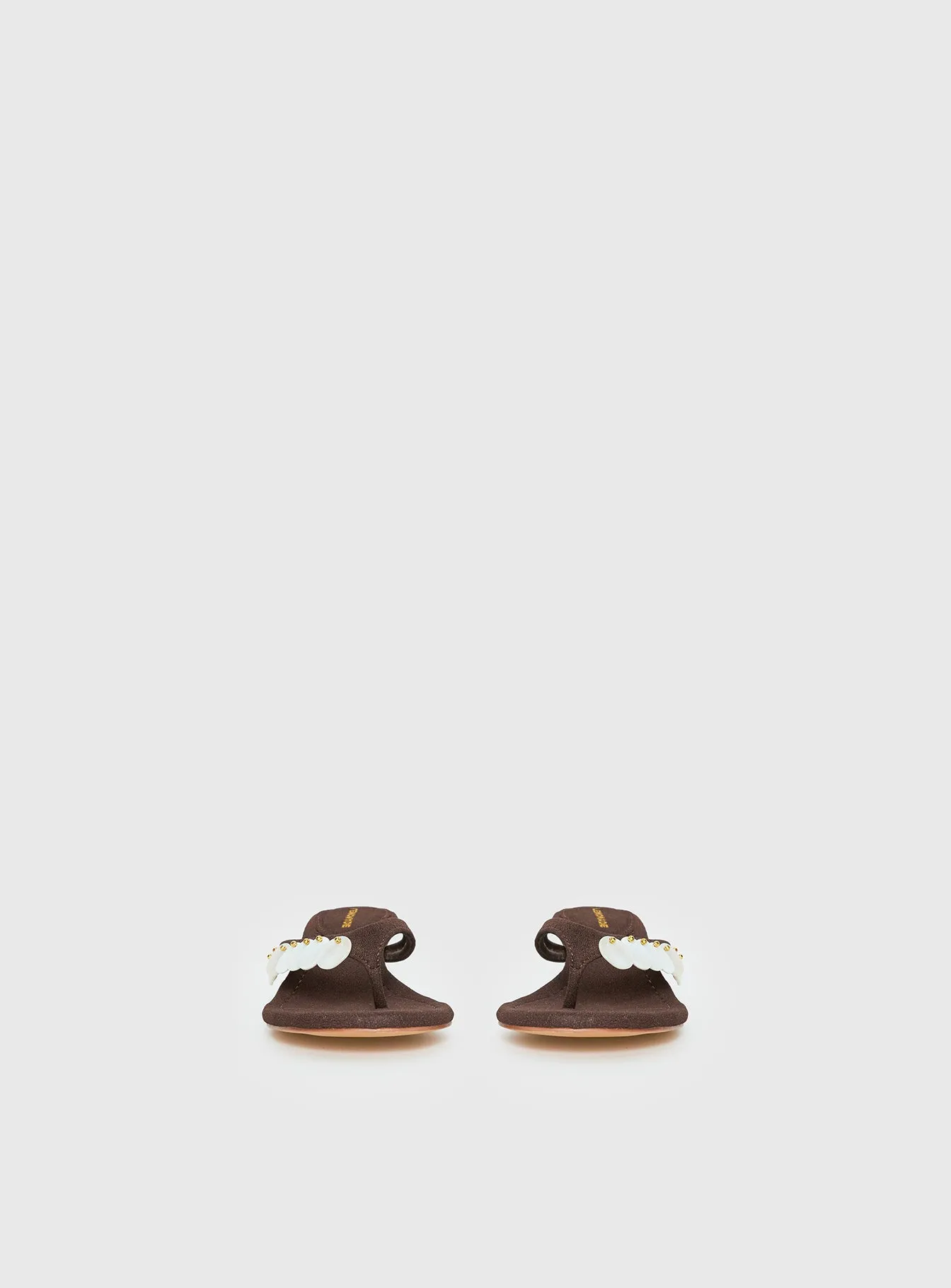 Ginnia Shell Detail Thong Heels Chocolate sold by Princess Polly product image thumbnail 3