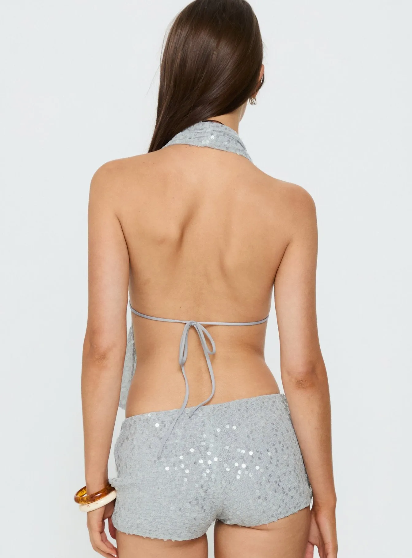 Bright Futures Halter Shimmer Top Lilac sold by Princess Polly product image thumbnail 5