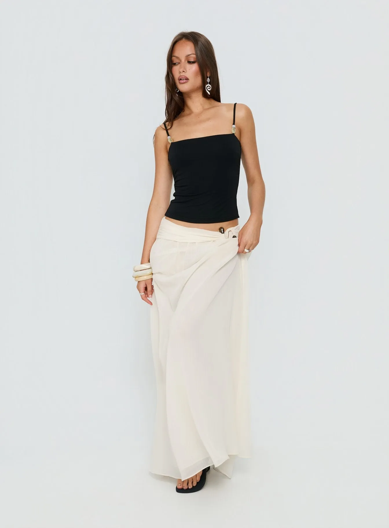 Isameika Beaded Tank Top Black sold by Princess Polly product image thumbnail 3