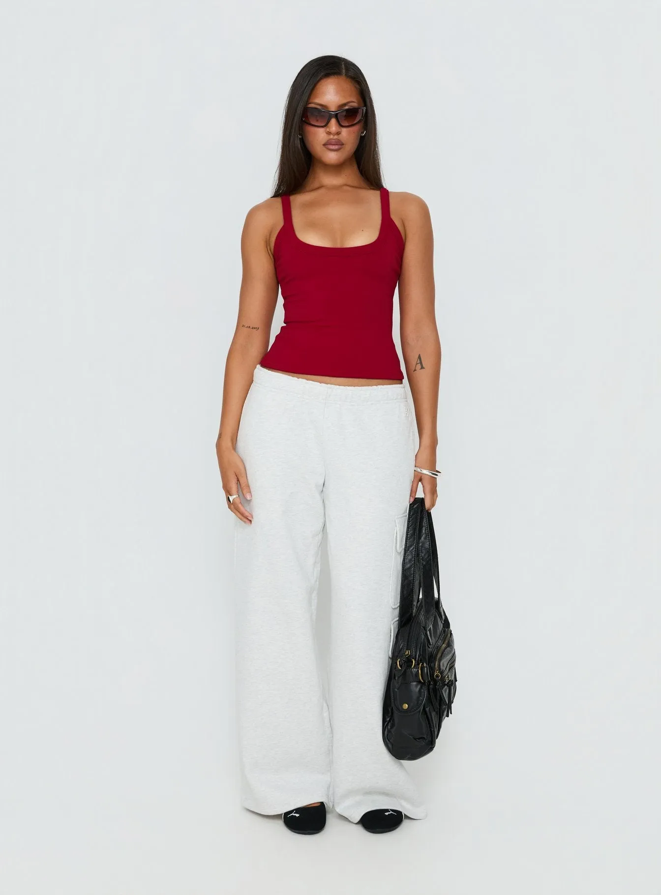 Kasper Cinched Longline Tank Top Wine sold by Princess Polly product image thumbnail 3