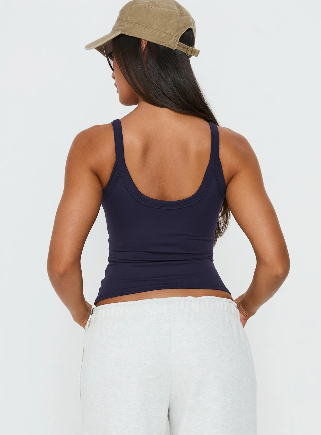 Kasper Cinched Longline Tank Top Navy sold by Princess Polly product image thumbnail 5