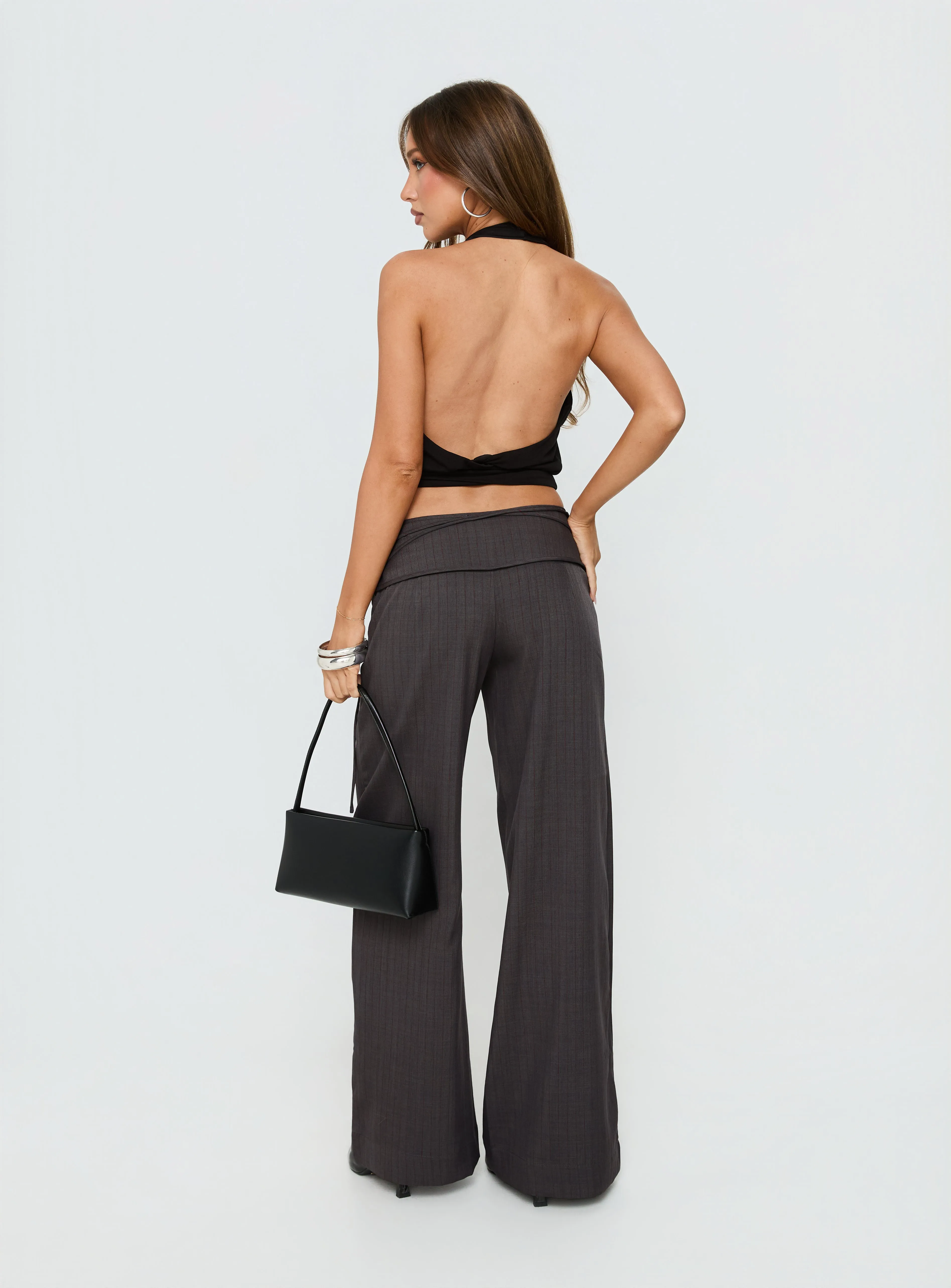 Silver Moon Tie Pants Charcoal sold by Princess Polly product image thumbnail 5
