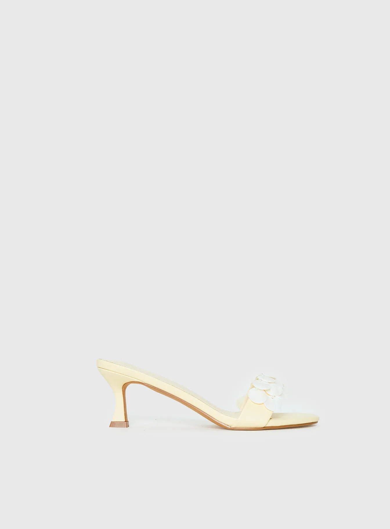 Early Pop Sequin Heels Yellow sold by Princess Polly