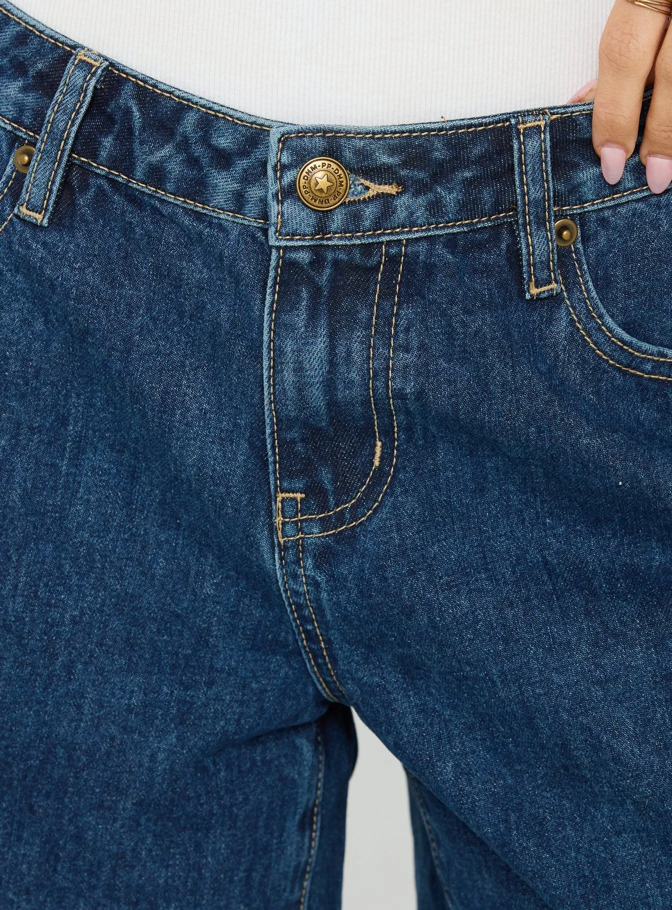 Dreamful Relaxed Longline Denim Shorts Mid Blue Wash sold by Princess Polly product image thumbnail 5