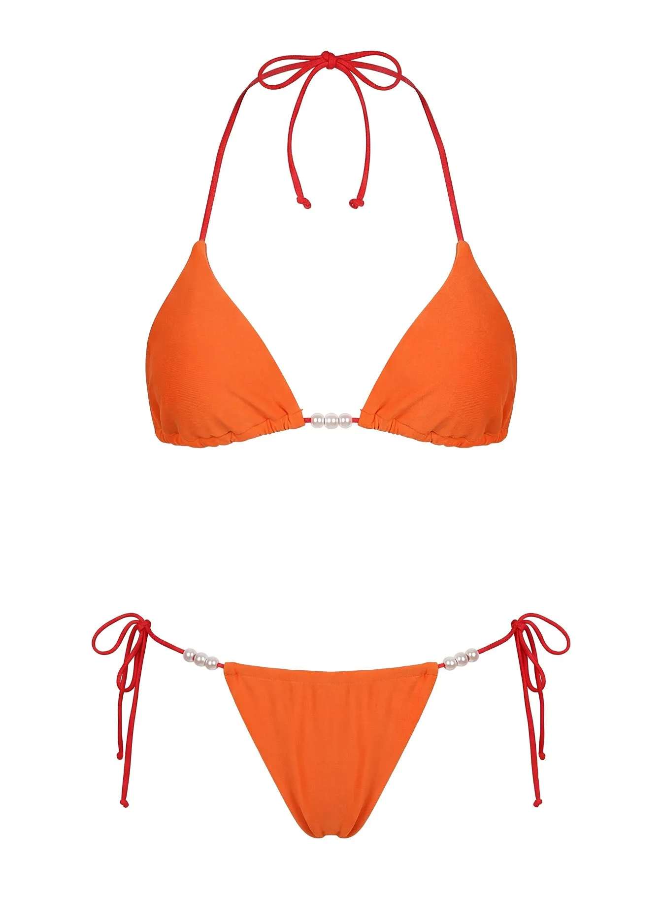 On Island Time String Bead Detail Bikini Bottoms Orange sold by Princess Polly product image thumbnail 5
