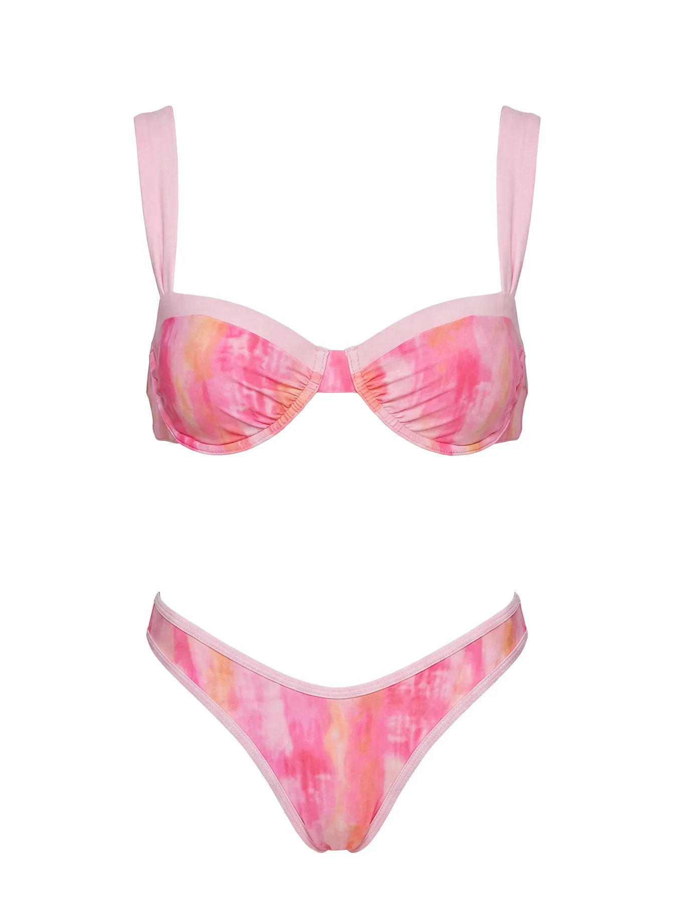 Melessa Underwire Bikini Top Pink Tie Dye sold by Princess Polly product image thumbnail 5
