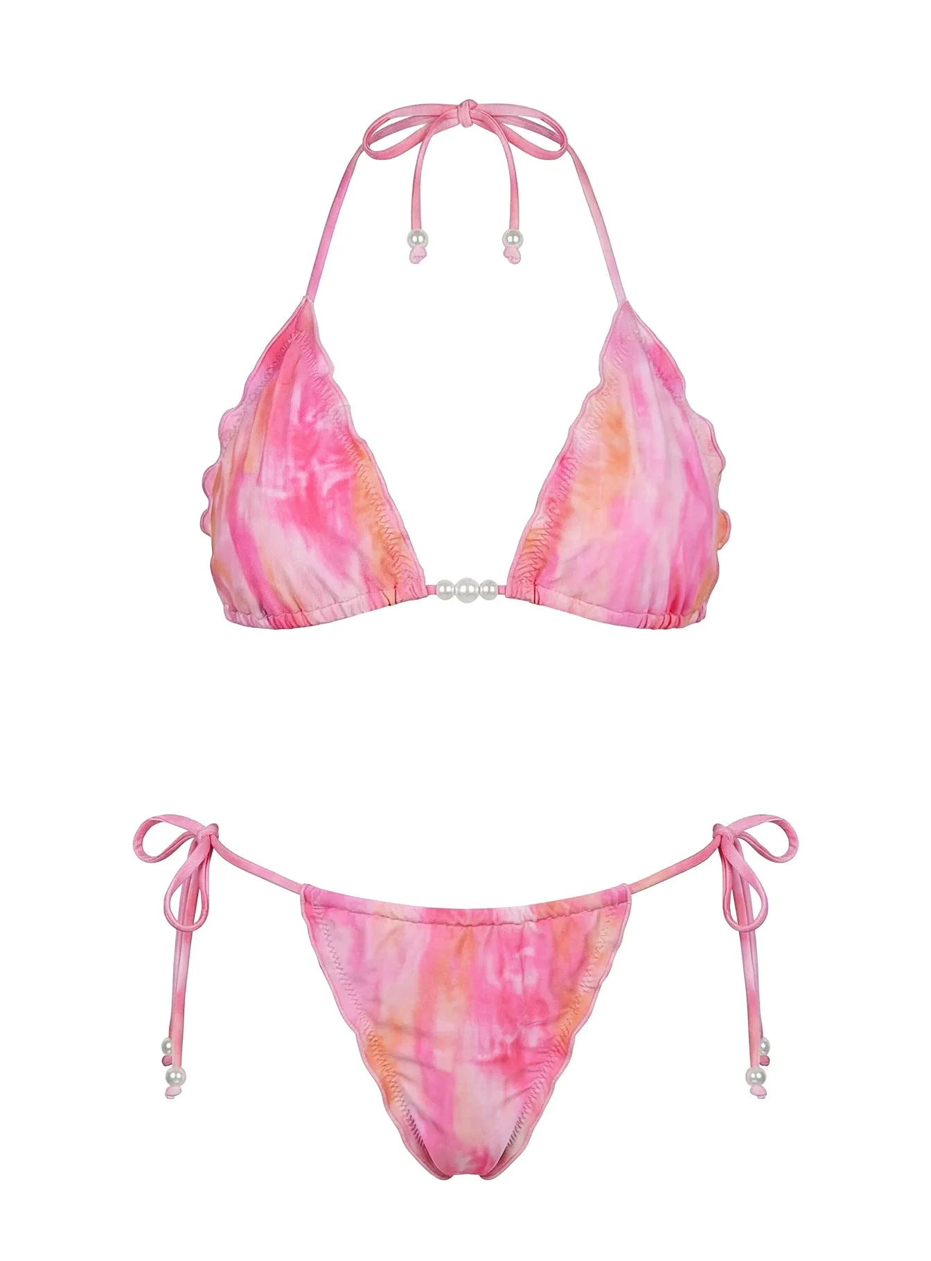 Take A Dip Frill Detail Bikini Bottoms Pink Tie Dye sold by Princess Polly product image thumbnail 5