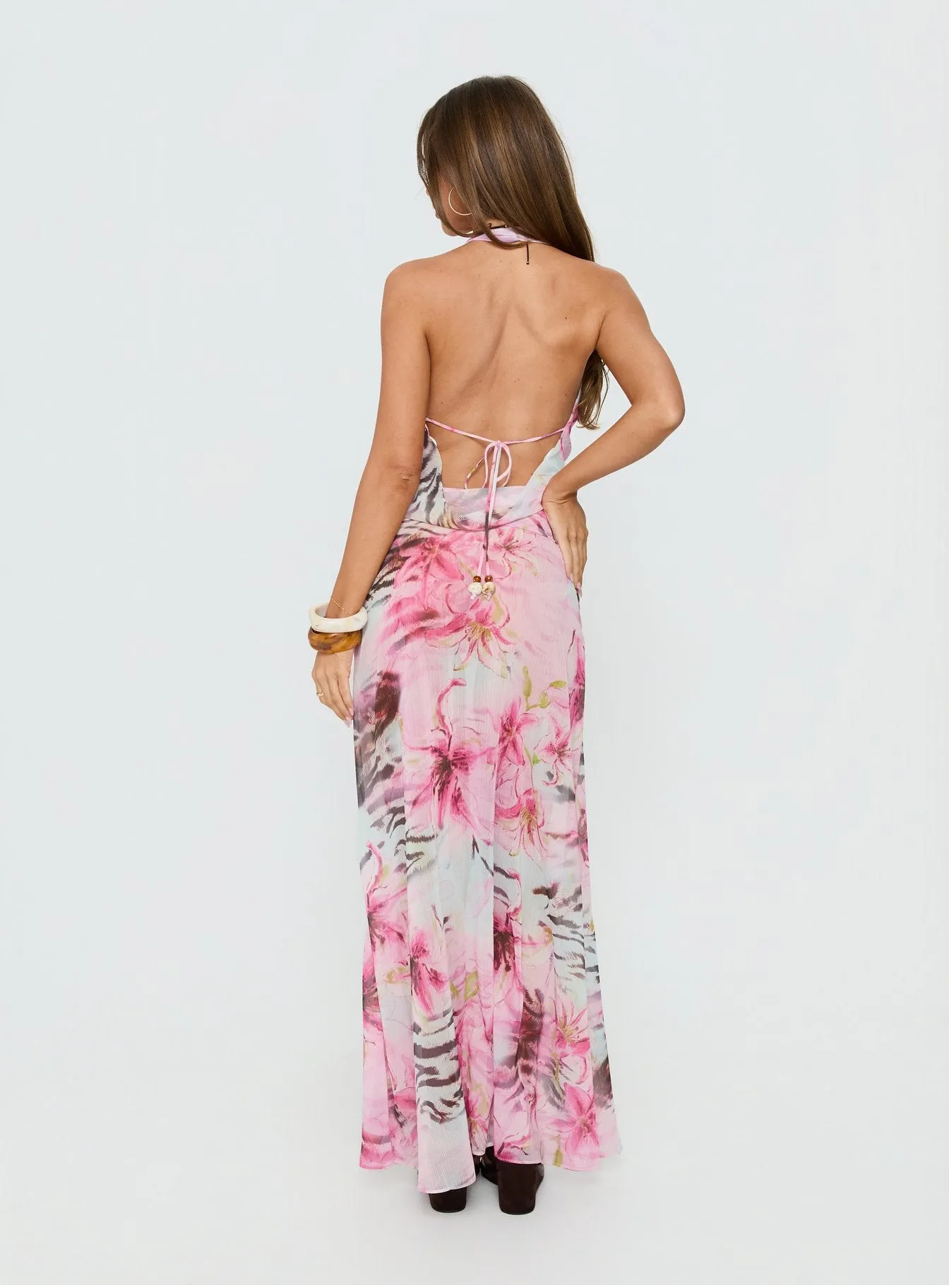 Karzi Chiffon Maxi Skirt Pink Floral sold by Princess Polly product image thumbnail 5