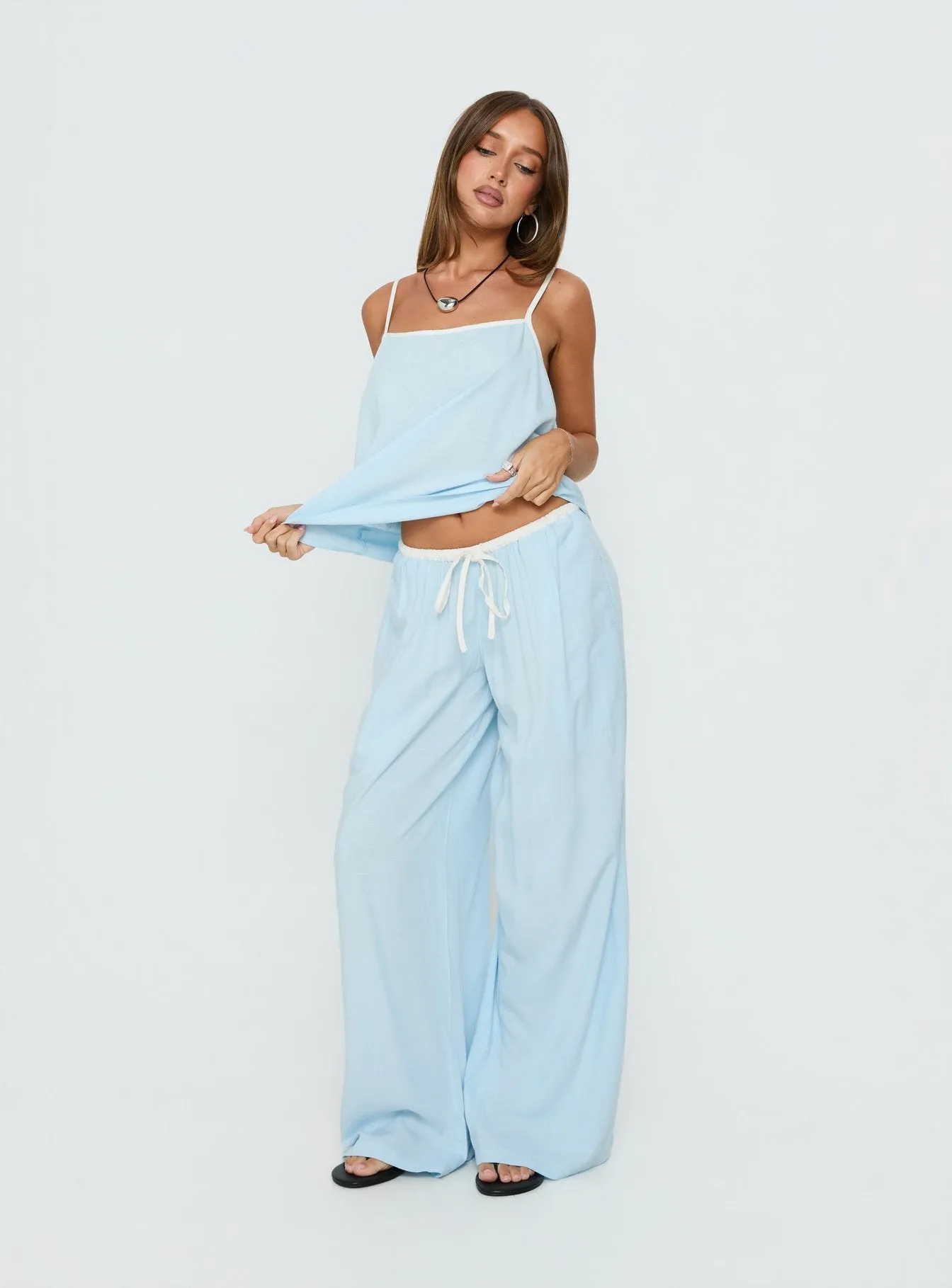 Nolei Contrast Pants Set Blue / White sold by Princess Polly product image thumbnail 2