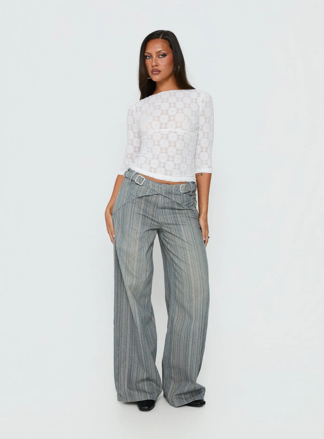 Seraphim Textured 3/4 Sleeve Top White sold by Princess Polly product image thumbnail 3