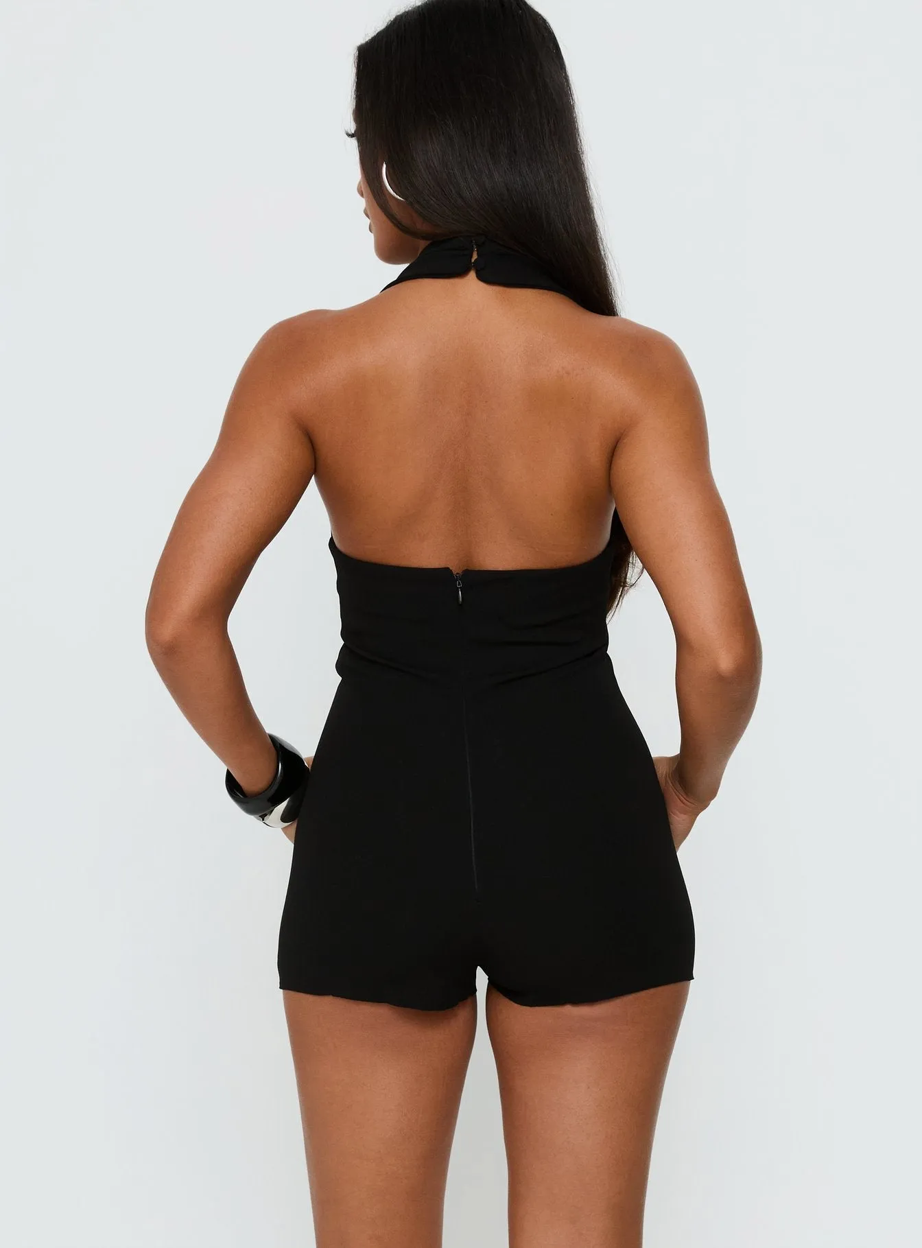 Eton Micro Halter Playsuit Black sold by Princess Polly product image thumbnail 5
