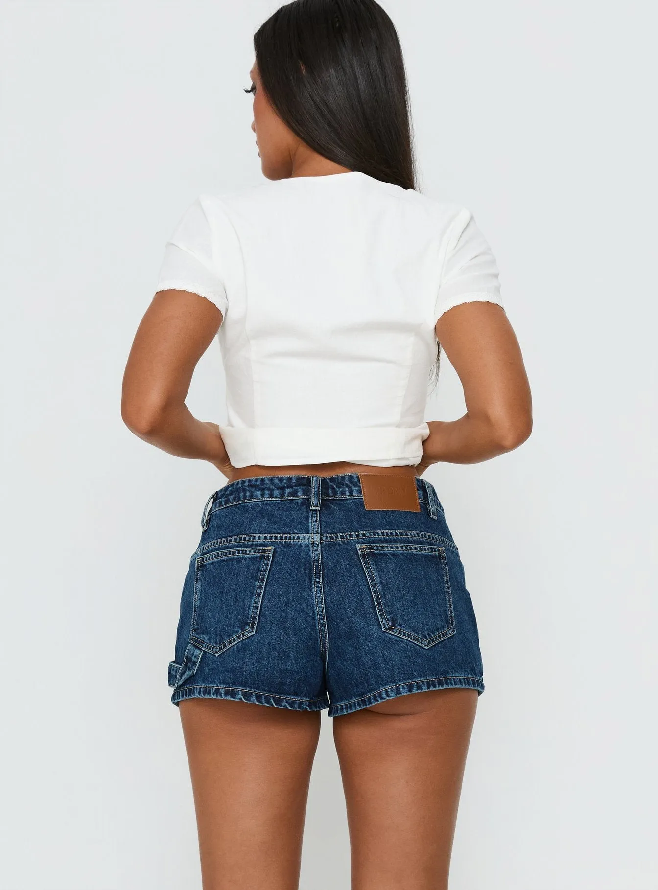 Kirkes Cargo Micro Denim Short Mid Blue Wash sold by Princess Polly product image thumbnail 5