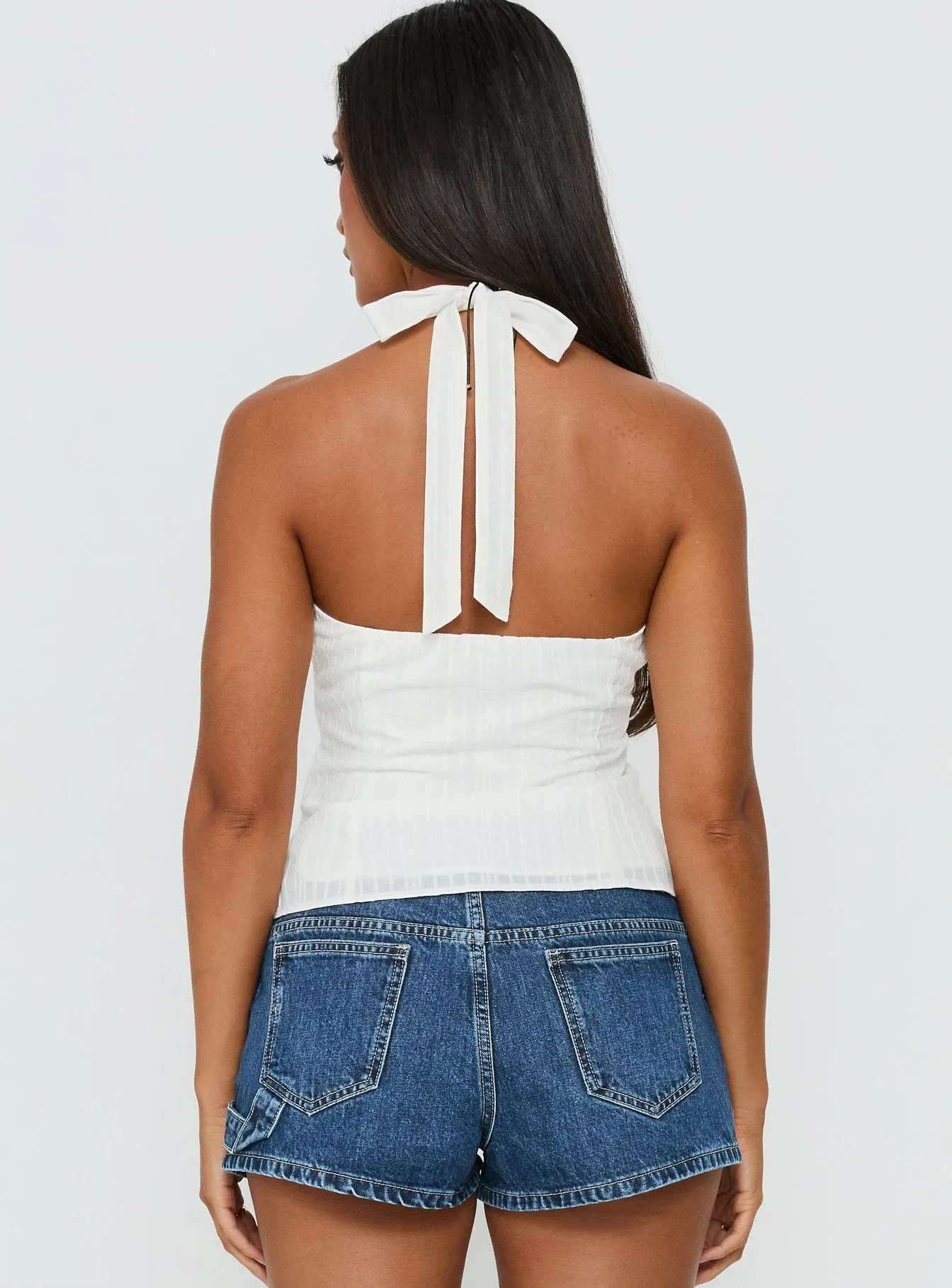 Alaskah Textured Halter Top White sold by Princess Polly product image thumbnail 5
