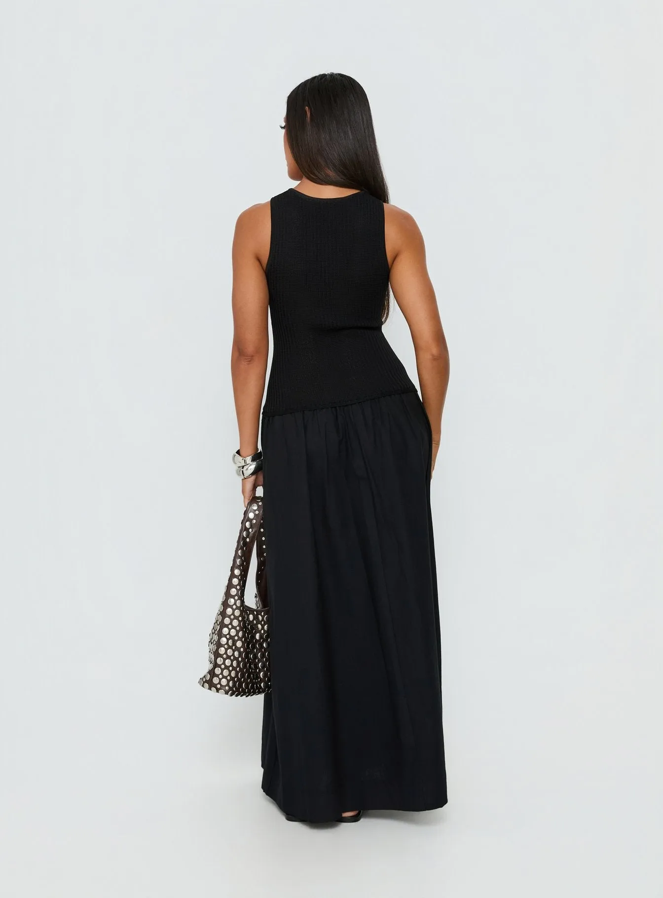 Carlene Shirred Drop Waist Maxi Dress Black sold by Princess Polly product image thumbnail 4