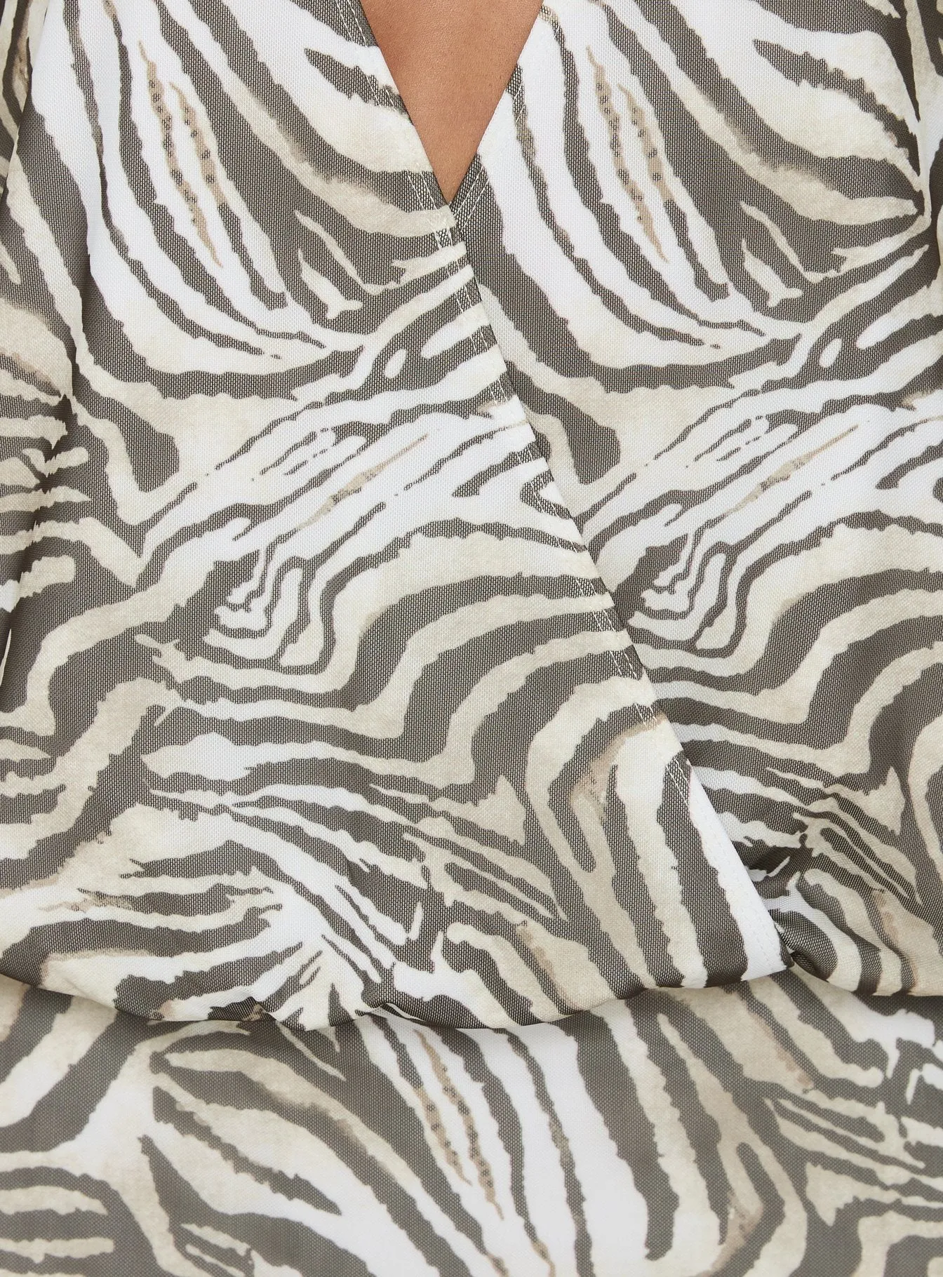 Rings of Saturn Plunge Halter Mini Dress Zebra sold by Princess Polly product image thumbnail 5