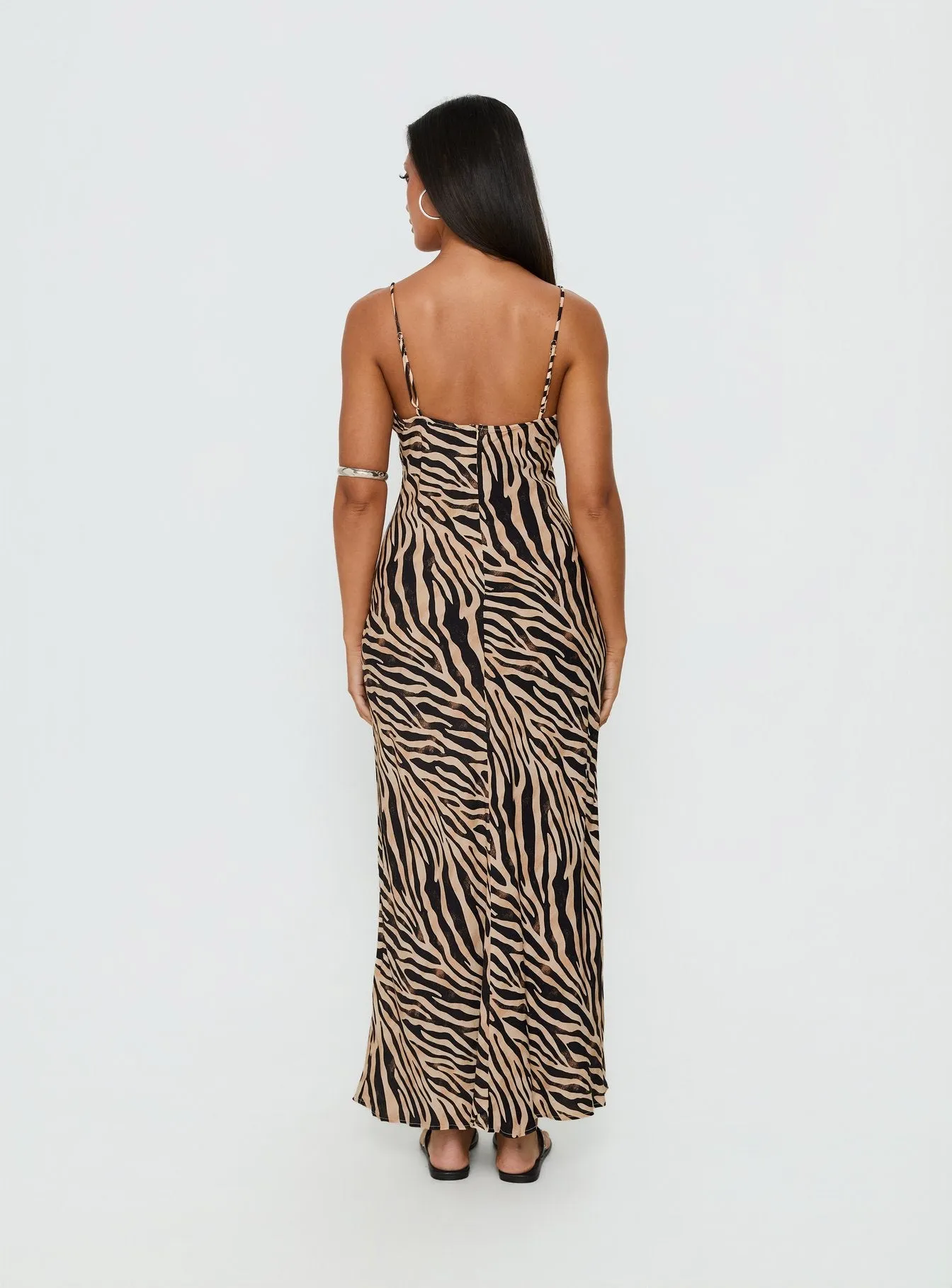 Cherilynn V Neck Maxi Dress Zebra sold by Princess Polly product image thumbnail 4