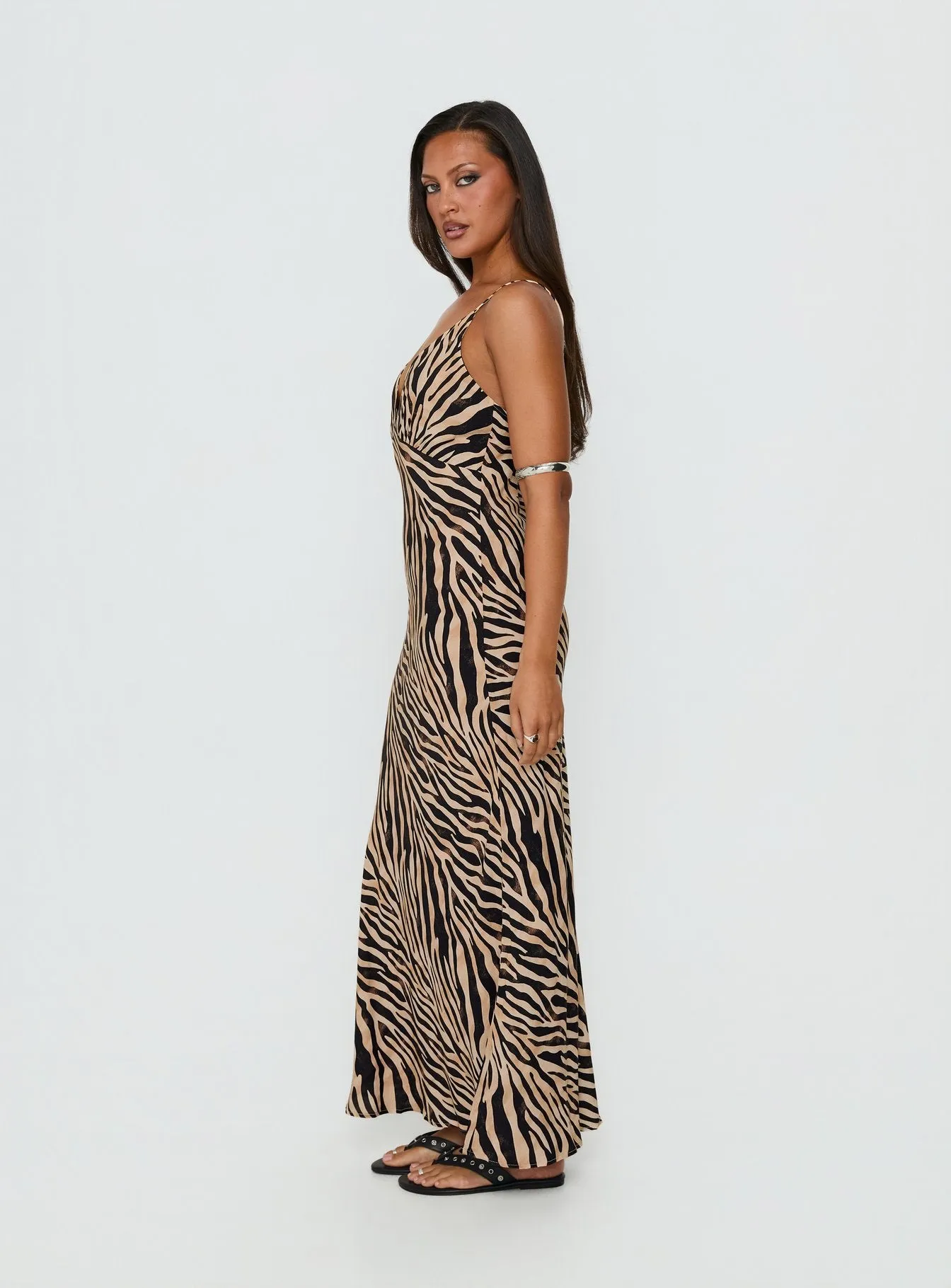 Cherilynn V Neck Maxi Dress Zebra sold by Princess Polly product image thumbnail 3