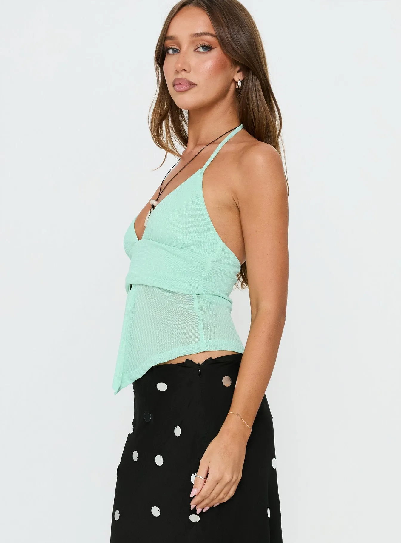 Averee Halter Top Mint Sparkle sold by Princess Polly product image thumbnail 3