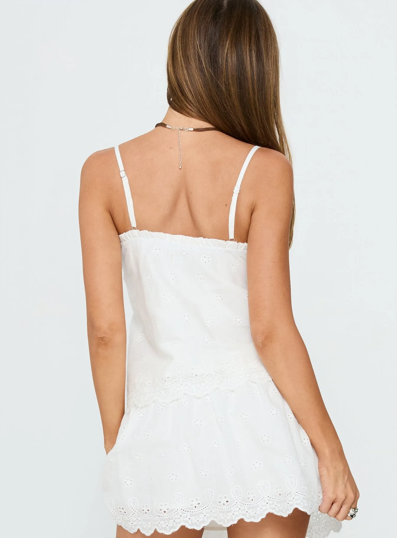 Tiriah Embroidered Cami Top White sold by Princess Polly product image thumbnail 5