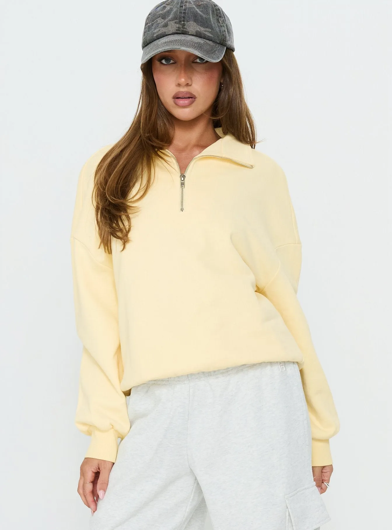Rozanna 1/4 Zip Jumper Butter sold by Princess Polly