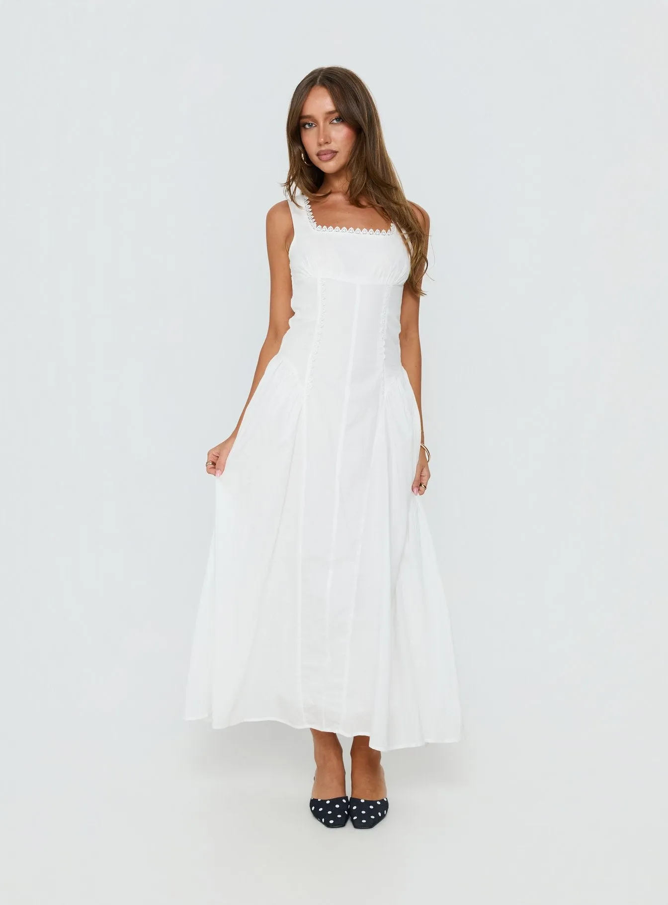 Mariette Panelled Midi Dress White sold by Princess Polly product image thumbnail 3