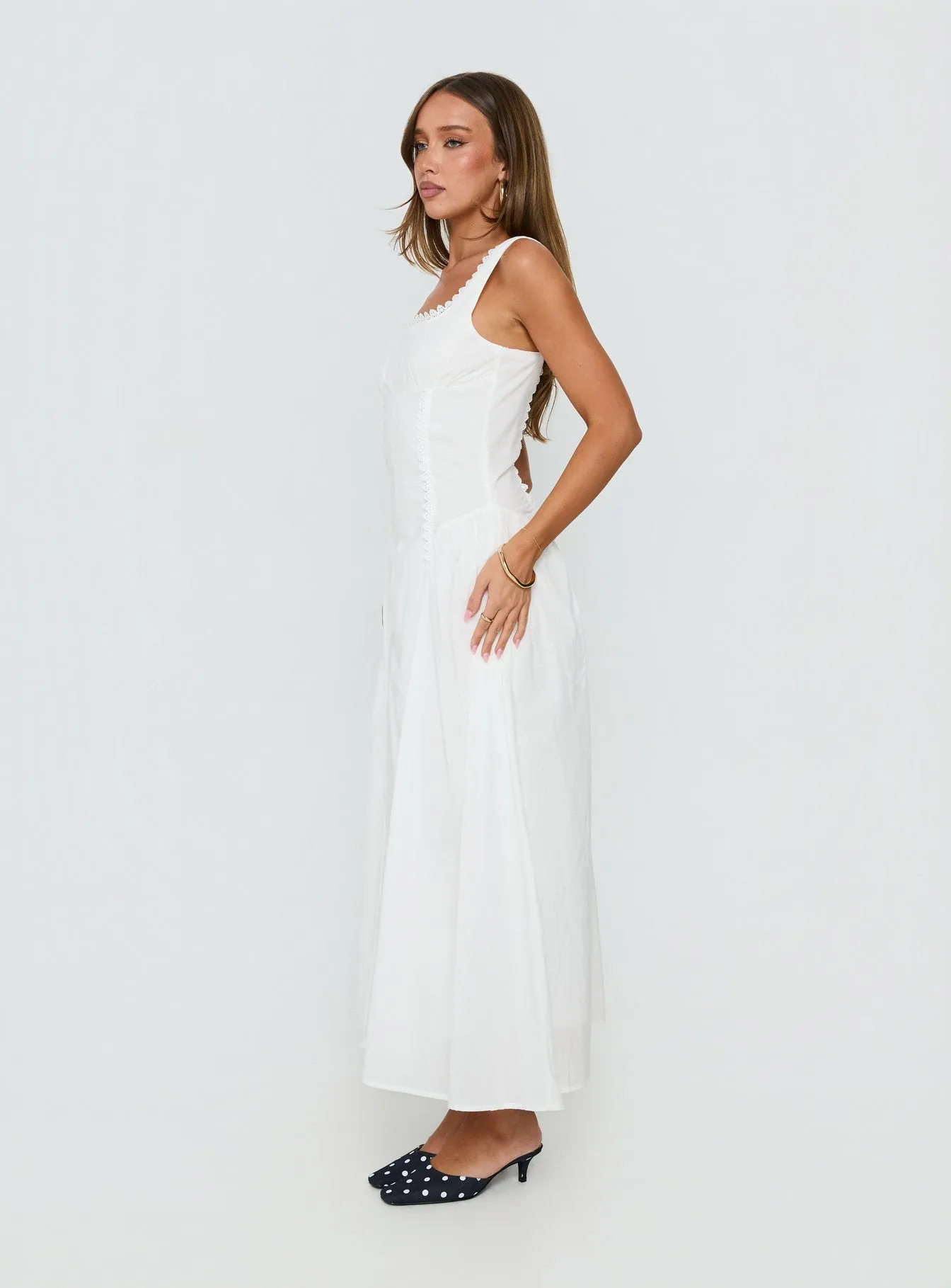 Mariette Panelled Midi Dress White sold by Princess Polly product image thumbnail 4