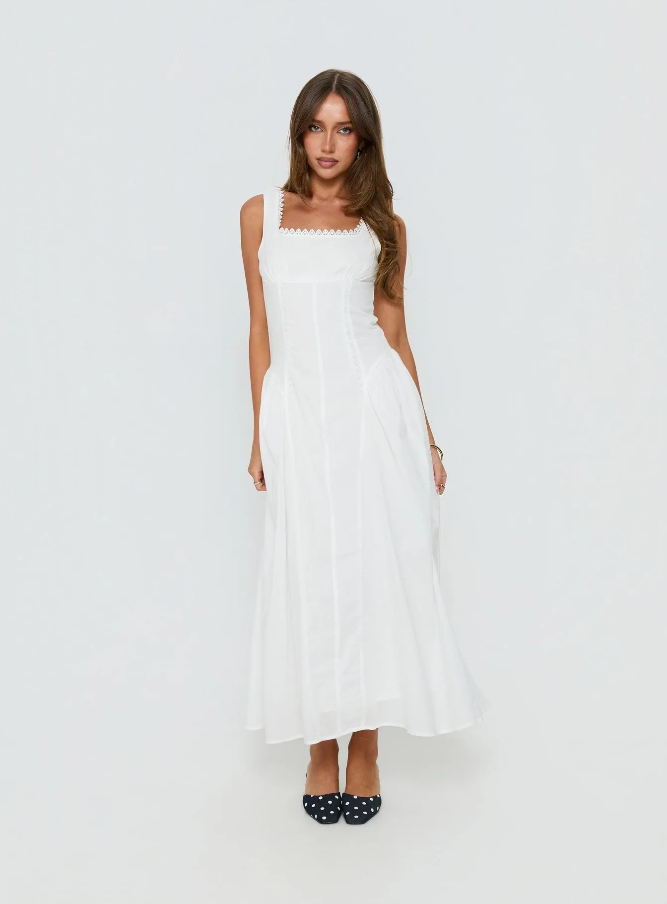 Mariette Panelled Midi Dress White sold by Princess Polly product image thumbnail 2