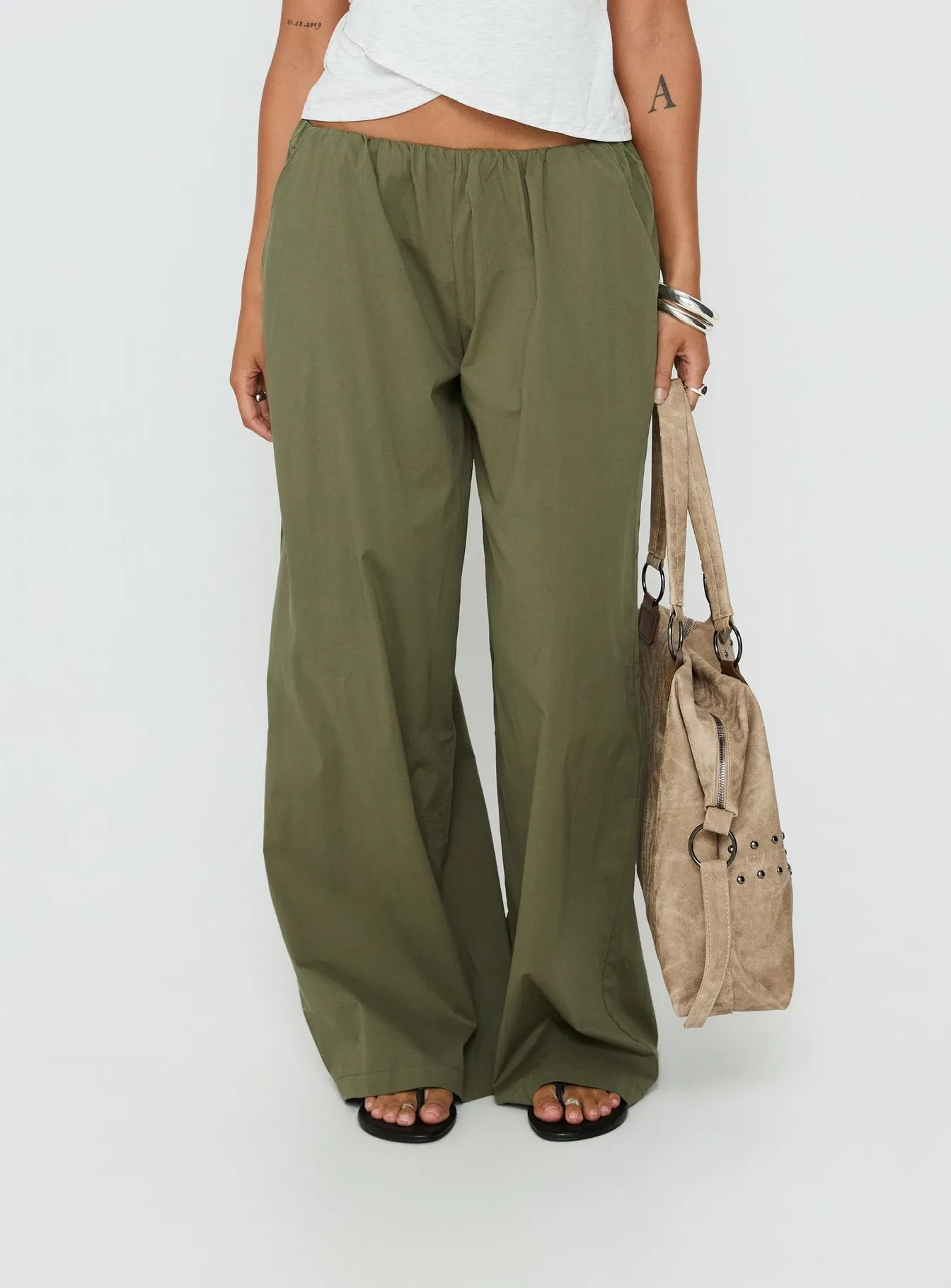 Lunea Concealed Waistband Pants Khaki sold by Princess Polly product image thumbnail 2