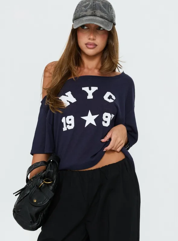 NYC 1997 Loose Graphic Tee Navy made by Princess Polly