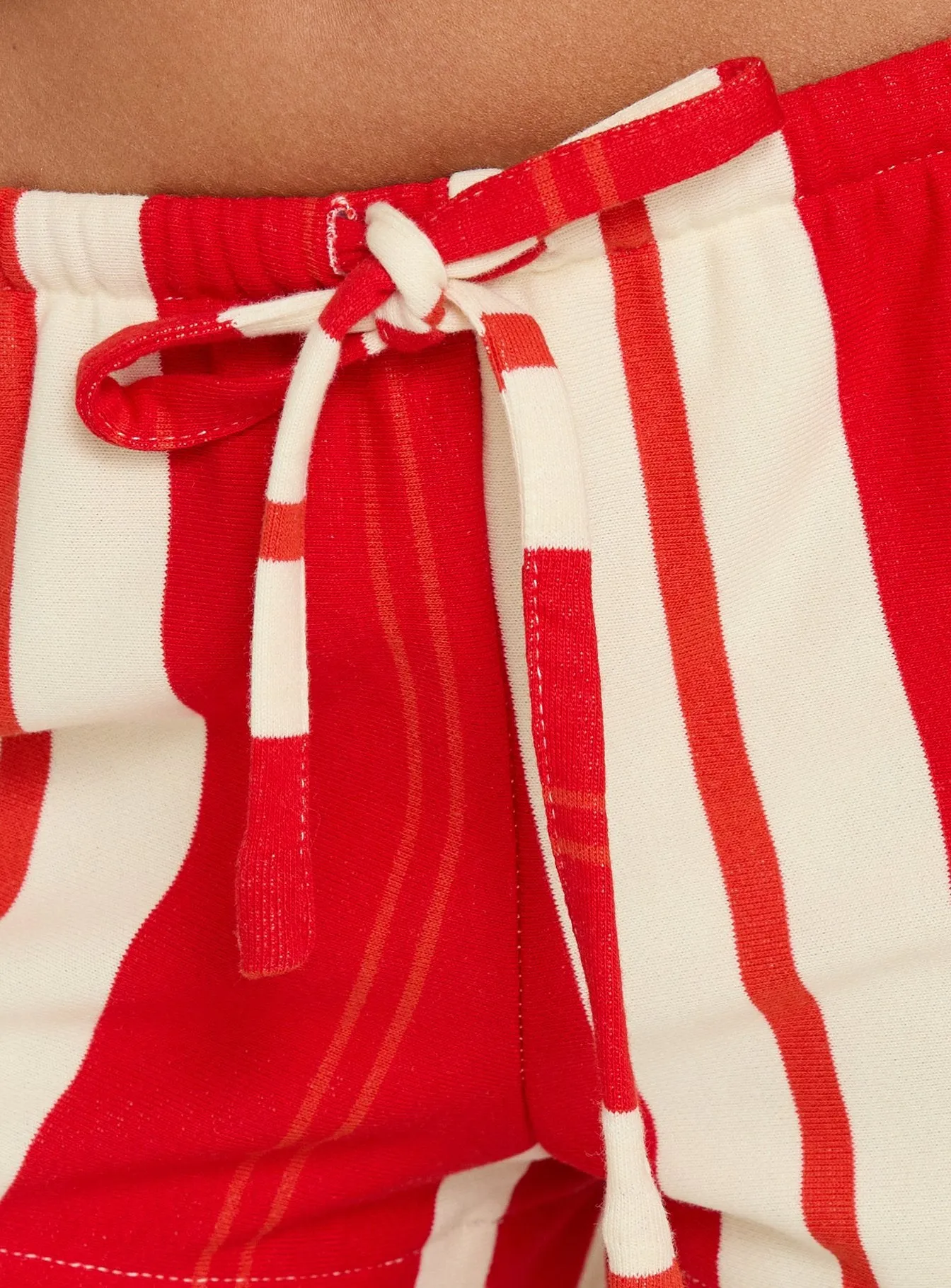 Dreamea Knit Tie Waist Micro Shorts Red Stripe sold by Princess Polly product image thumbnail 5